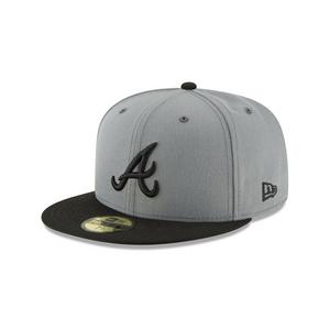 New Era Atlanta Braves 59FIFTY Two Tone Basic Fitted Hat-Grey/Black