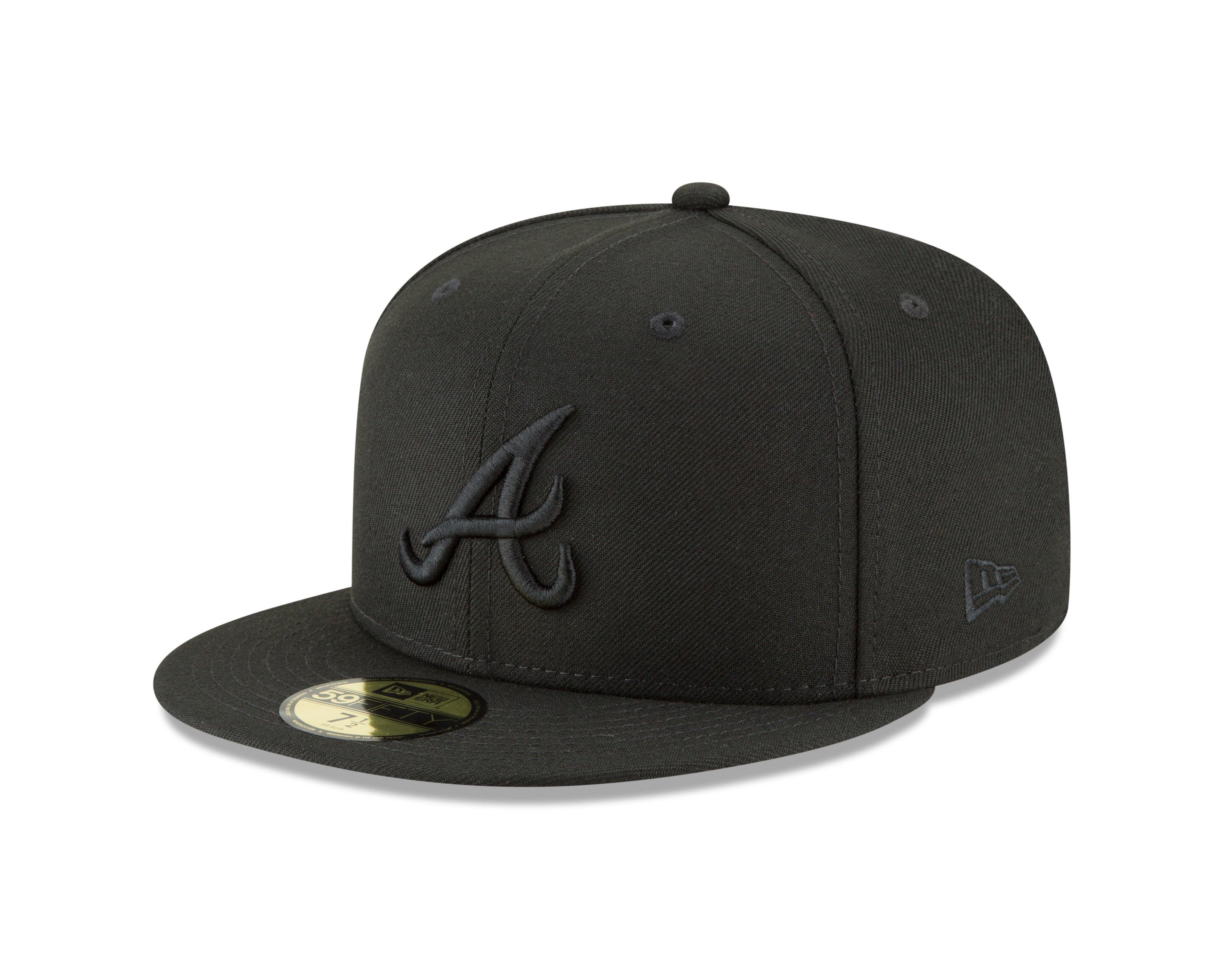 New Era Atlanta Braves Fitted Hat (Black), Black Beetroot / 8
