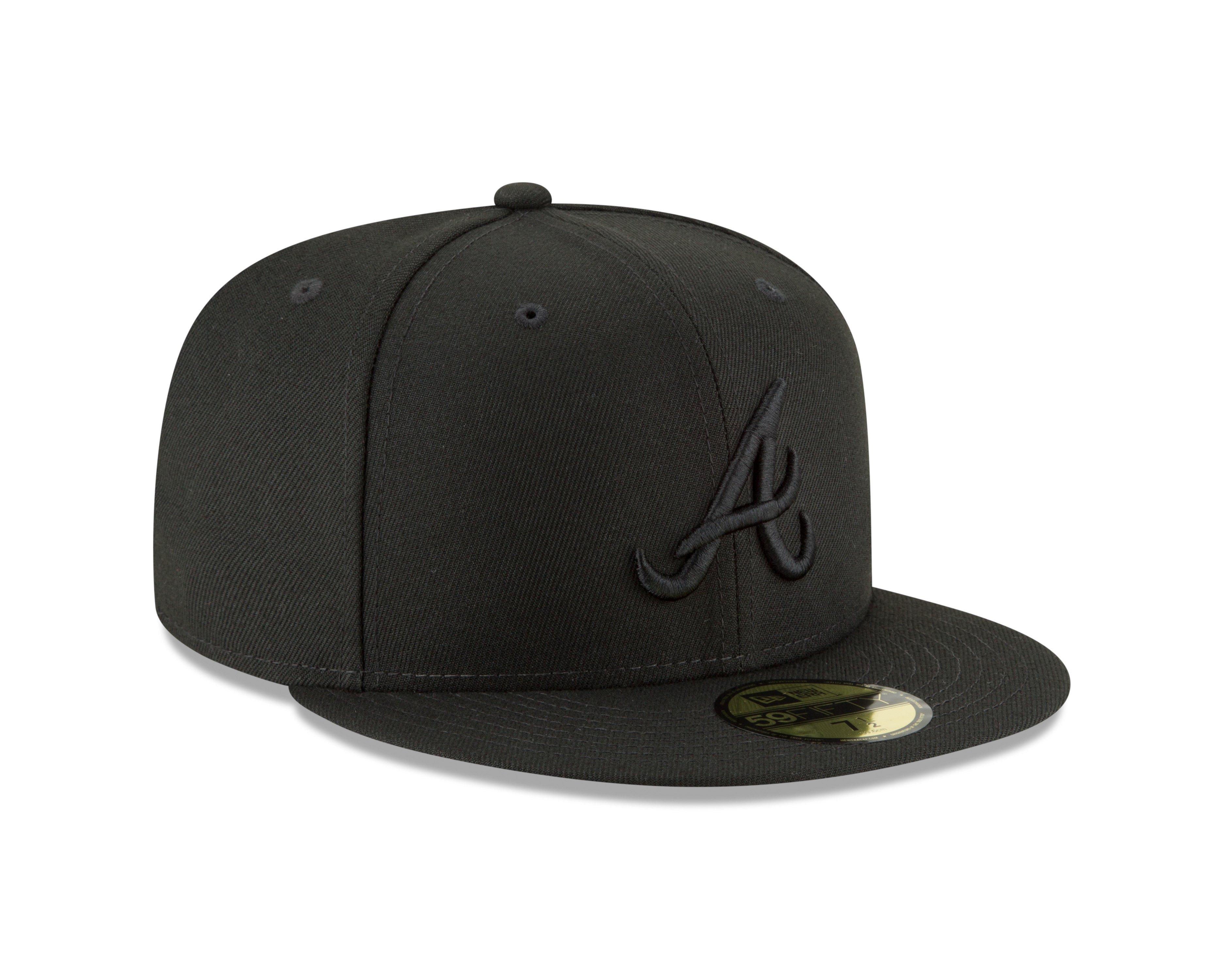New Era Flat Brim 59FIFTY Essential Atlanta Braves MLB Black Fitted Cap