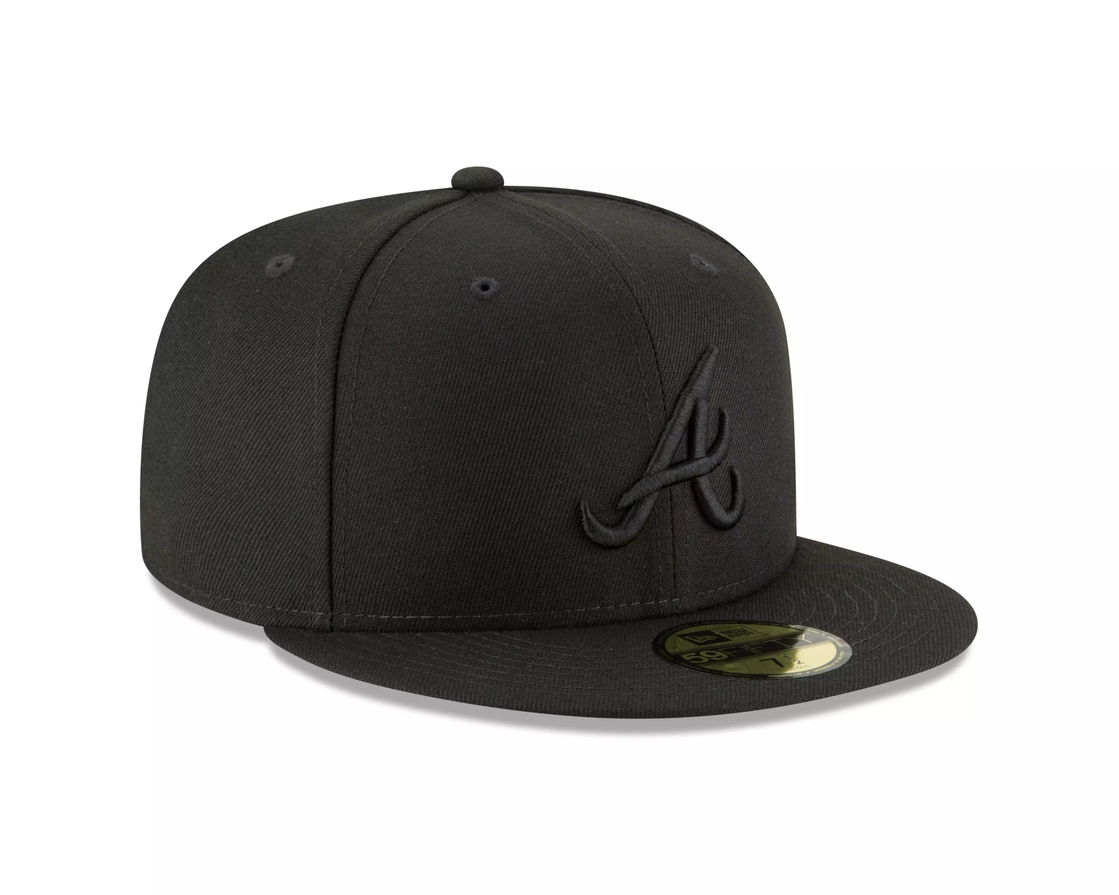 New Era Atlanta Braves 59FIFTY Basic Fitted Hat-Black - BLACK