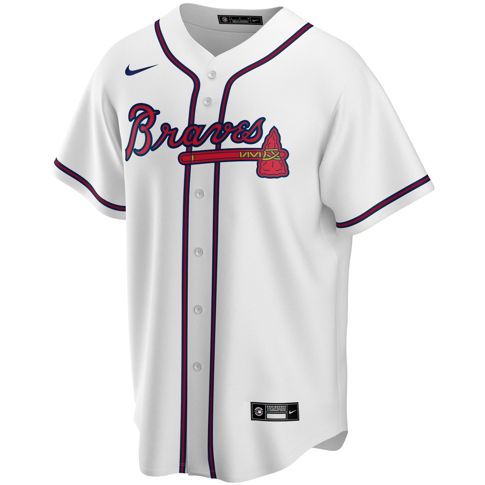 Nike Men's A. Riley Atlanta Braves "White" Replica MLB Jersey - WHITE Thumbnail View 2