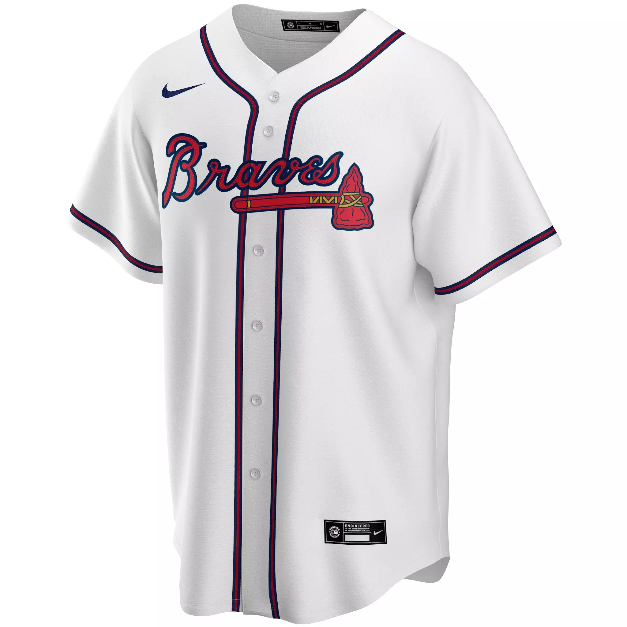 Nike Men's A. Riley Atlanta Braves "White" Replica MLB Jersey - WHITE