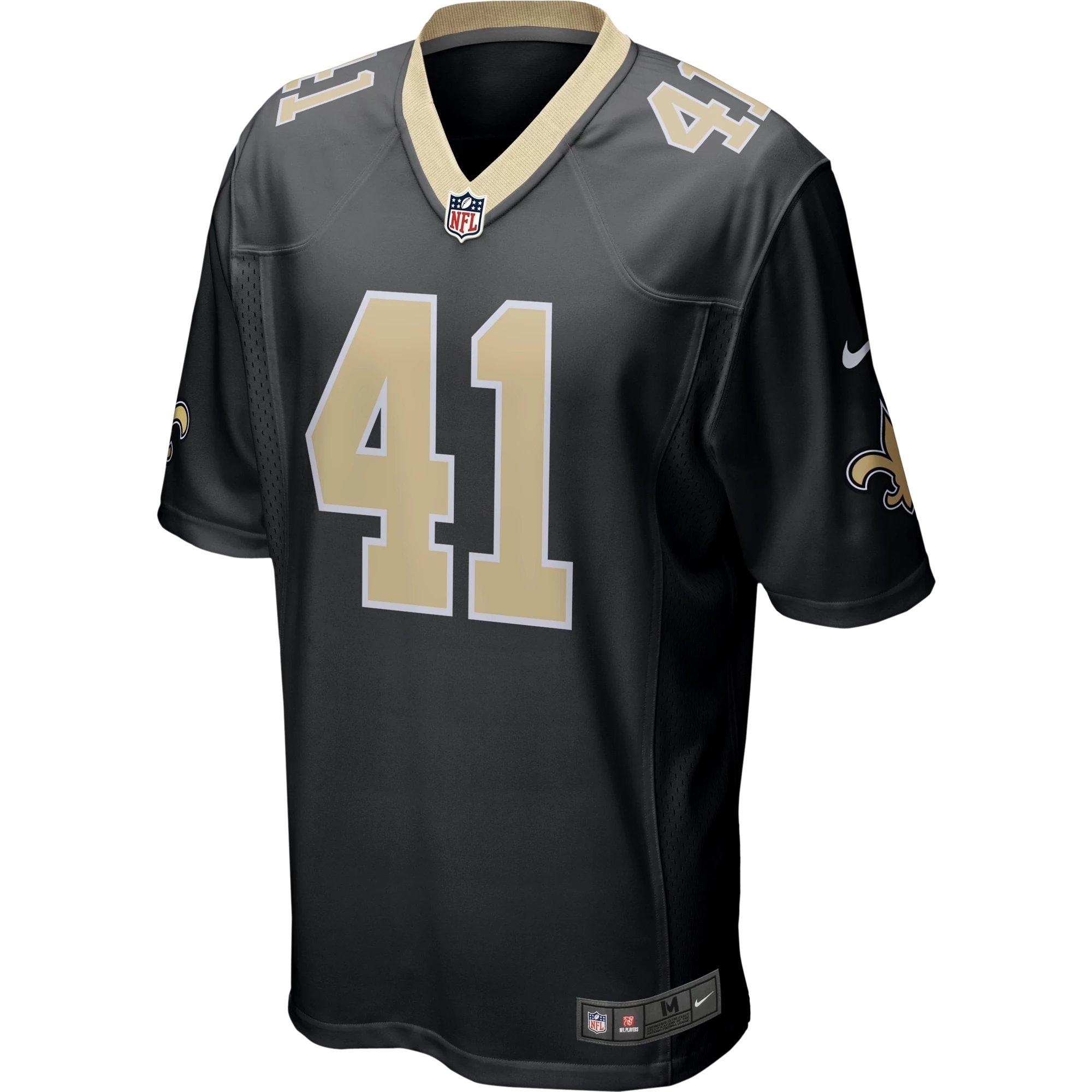 Nike Men's A. Kamara New Orleans Saints NFL Pro-Cut Game Jersey - BLACK Thumbnail View 2