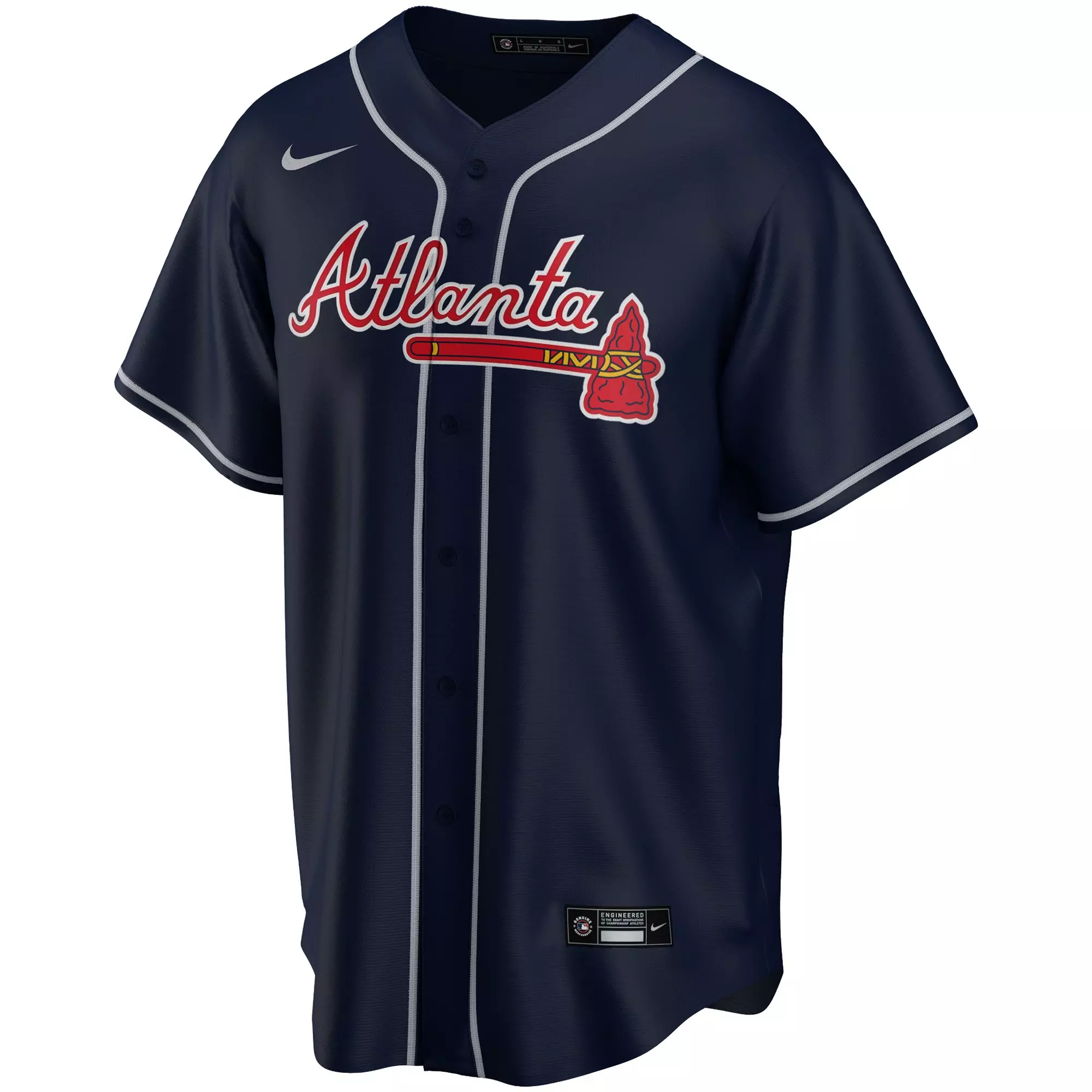 Nike Men's Atlanta Braves Ronald Acuna Jr. Alternate Replica MLB Jersey - Navy - NAVY