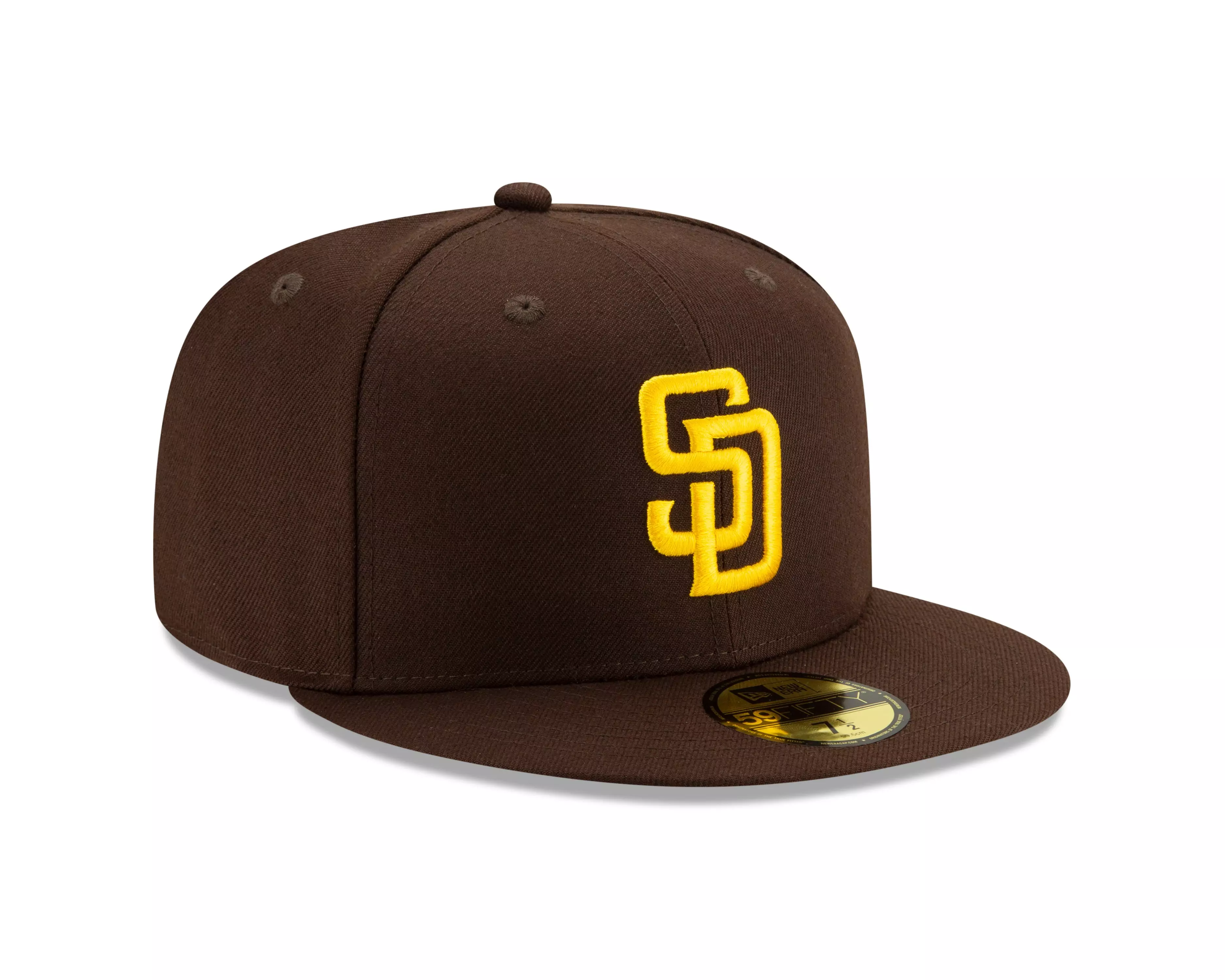 New Era San Diego Padres 59FIFTY Authentic Collection Game Fitted Hat-Black - BROWN