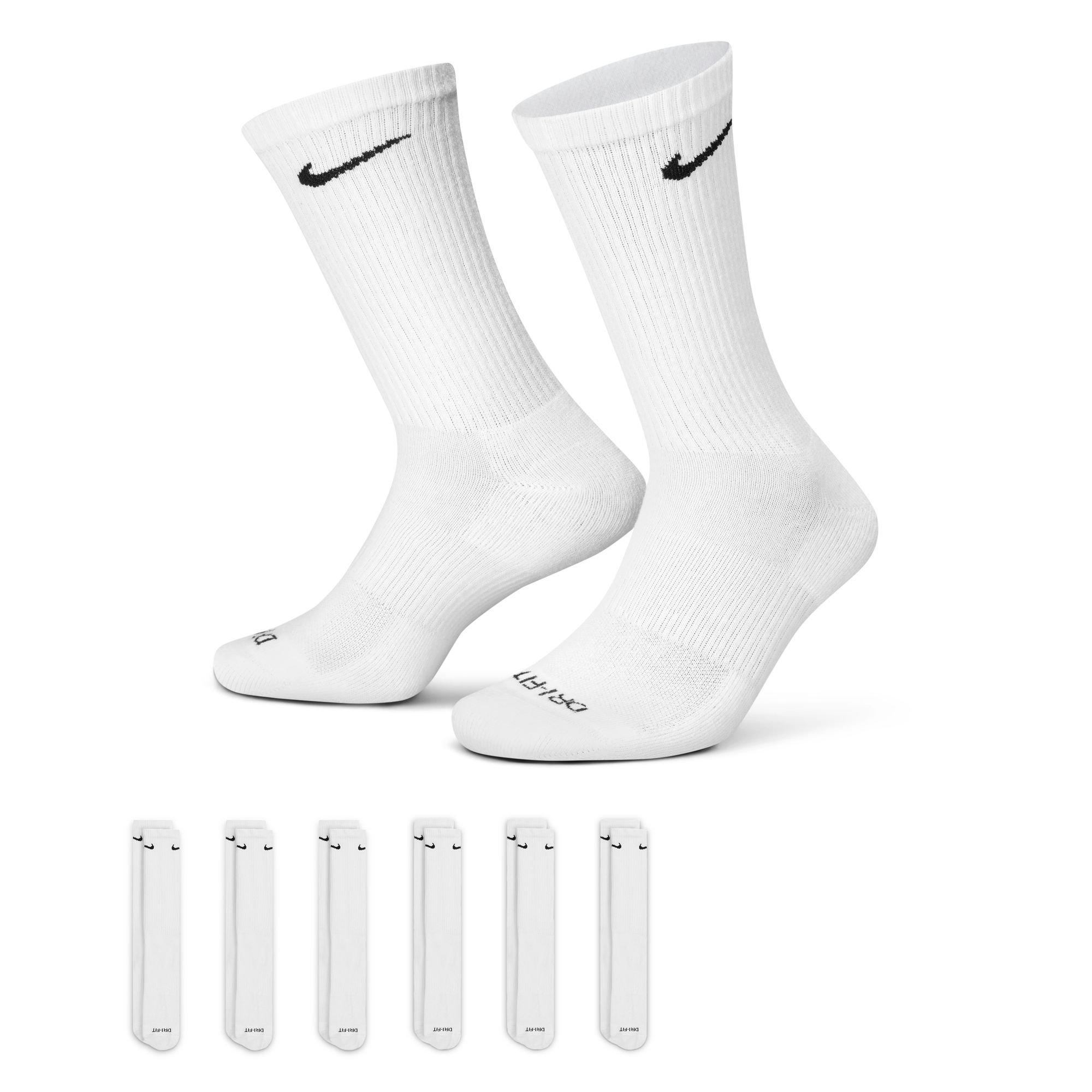 Nike Everyday Plus Cushioned Training Crew Socks​ (6 Pairs)-White - WHITE