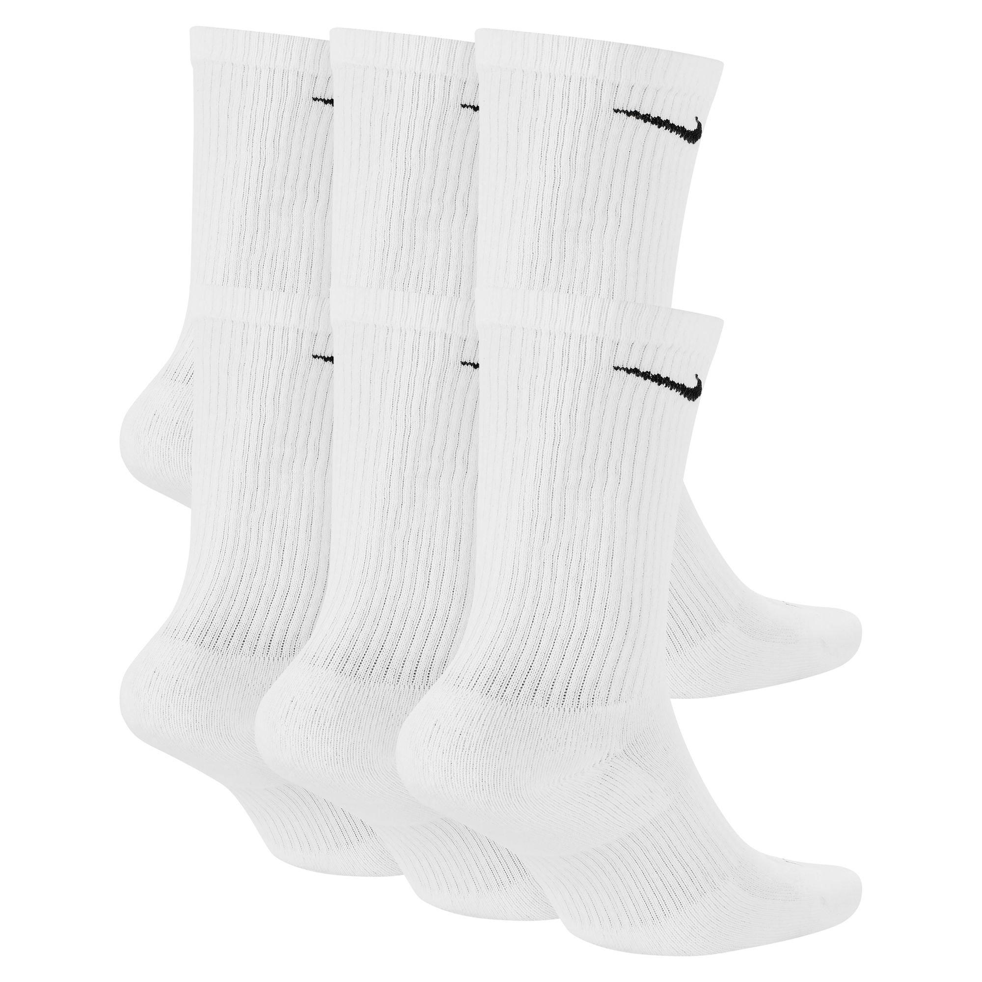 Nike Everyday Plus Cushioned White Training Crew Socks​ (6 Pairs)