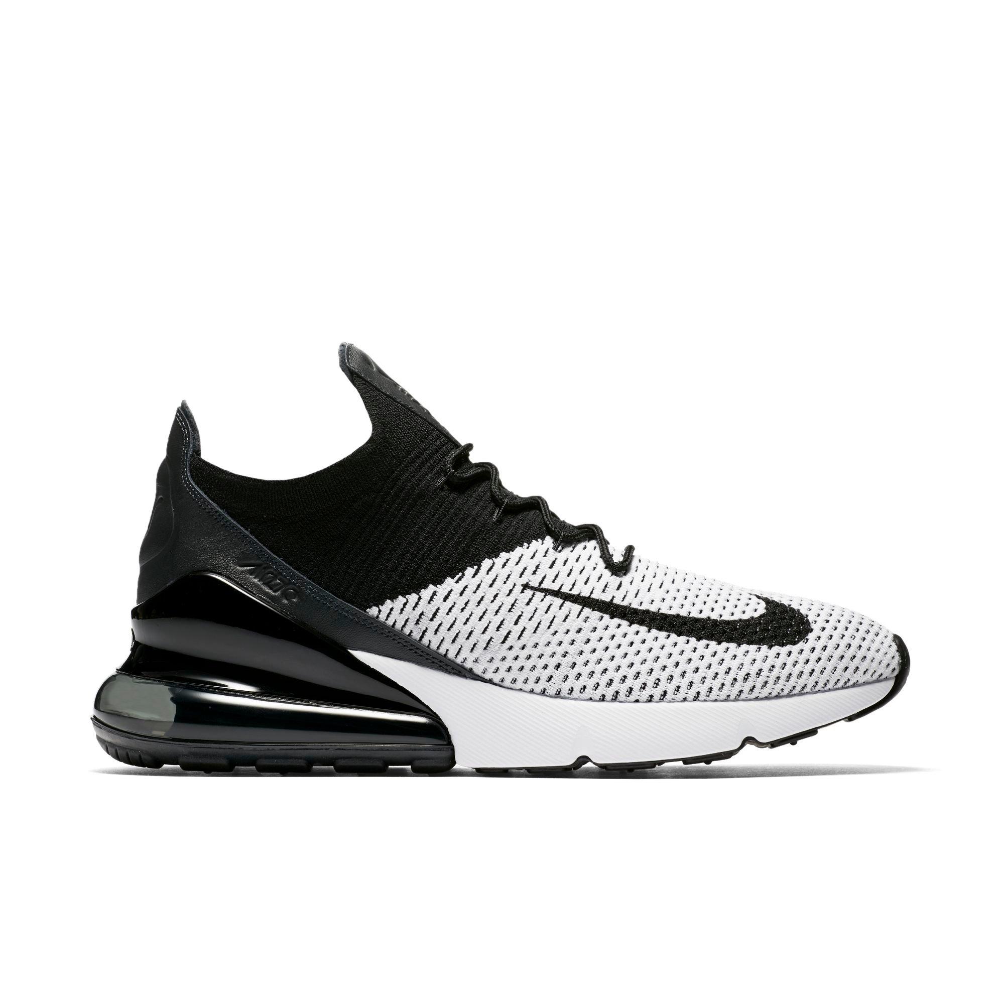 nike 270 flyknit black and white