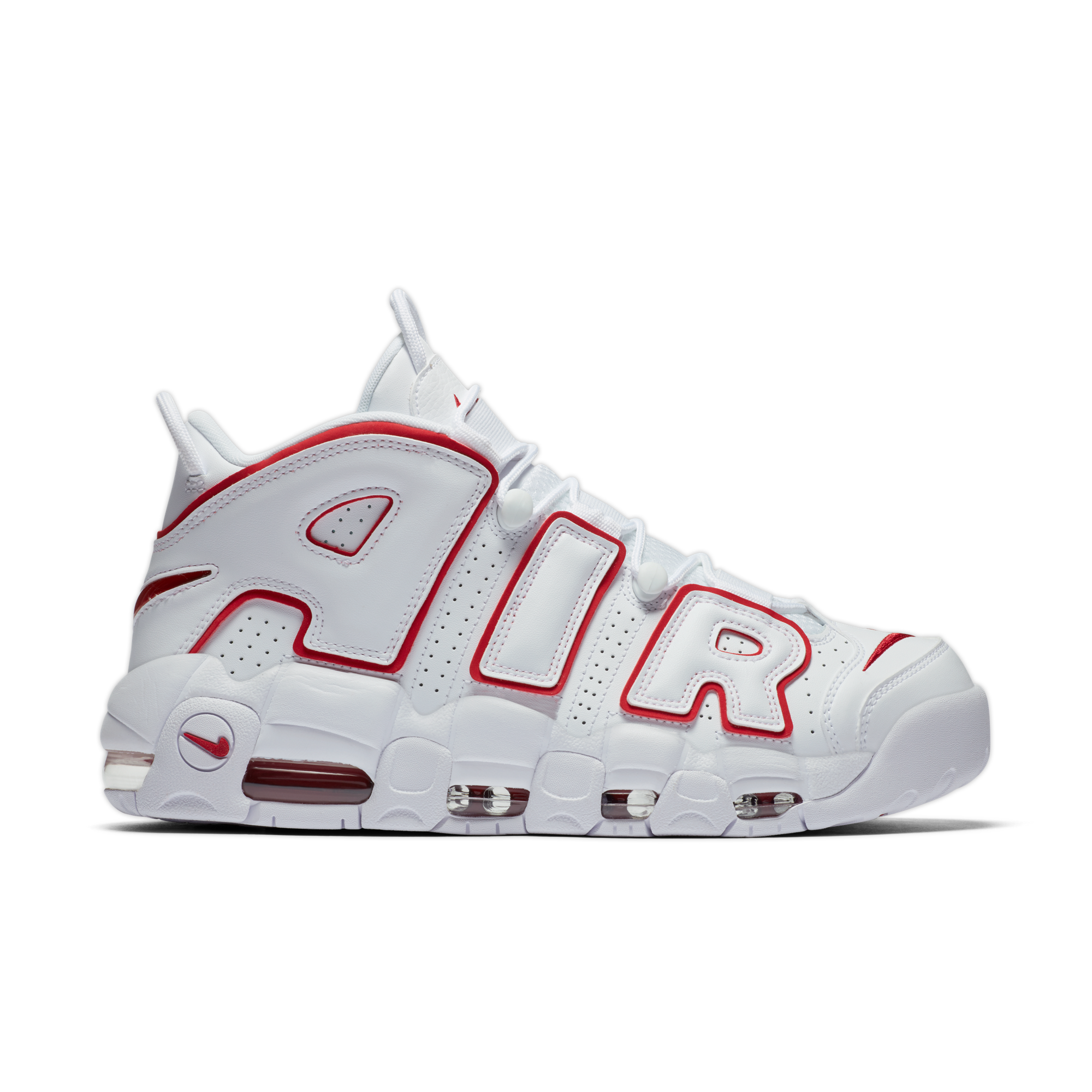 Nike Air More Uptempo '96 White/University Red Men's Shoe - Hibbett