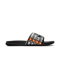 Nike Benassi "Just Do It." Print "Black/White" Men's Sandal - BLACK/WHITE