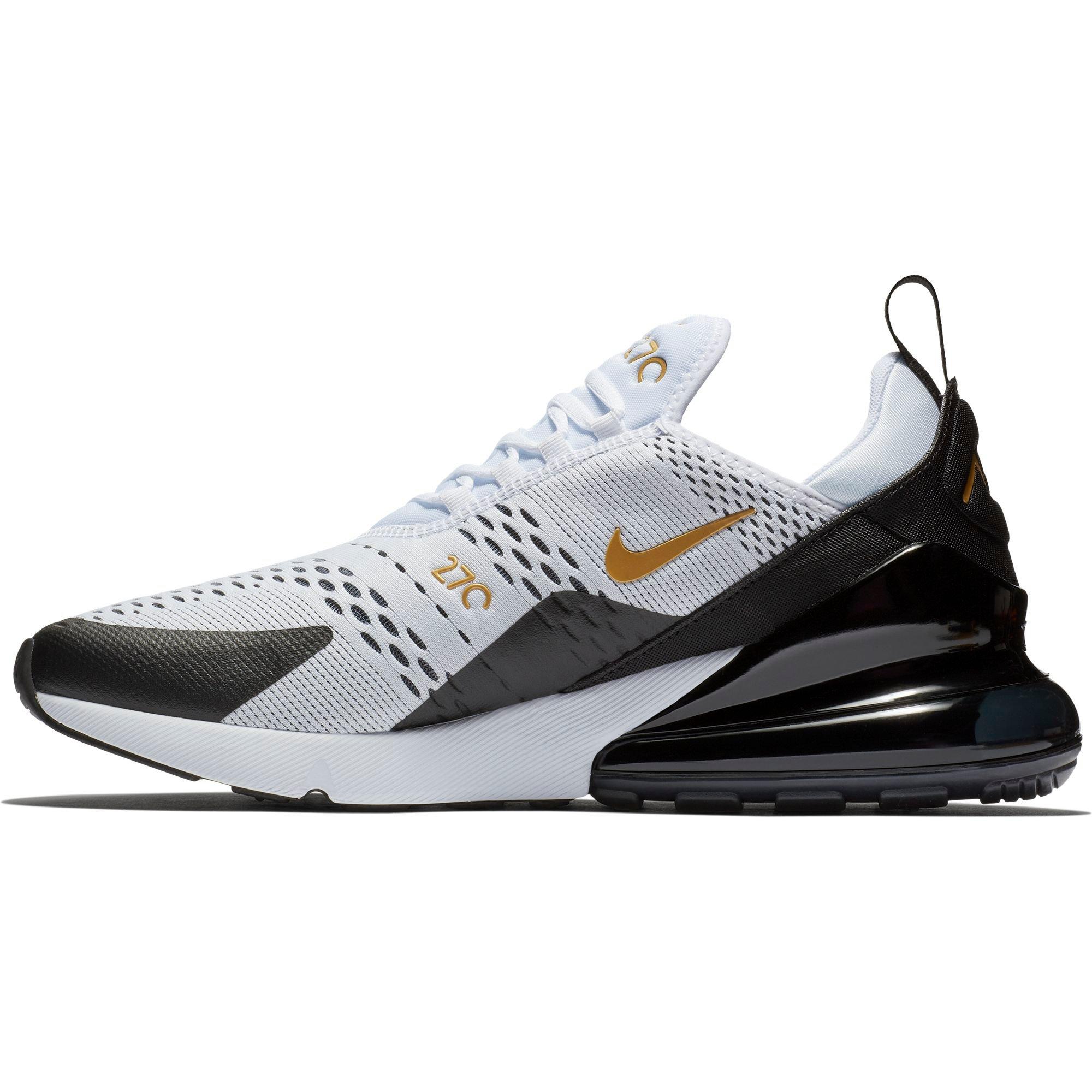 nike air max 270 white black and gold