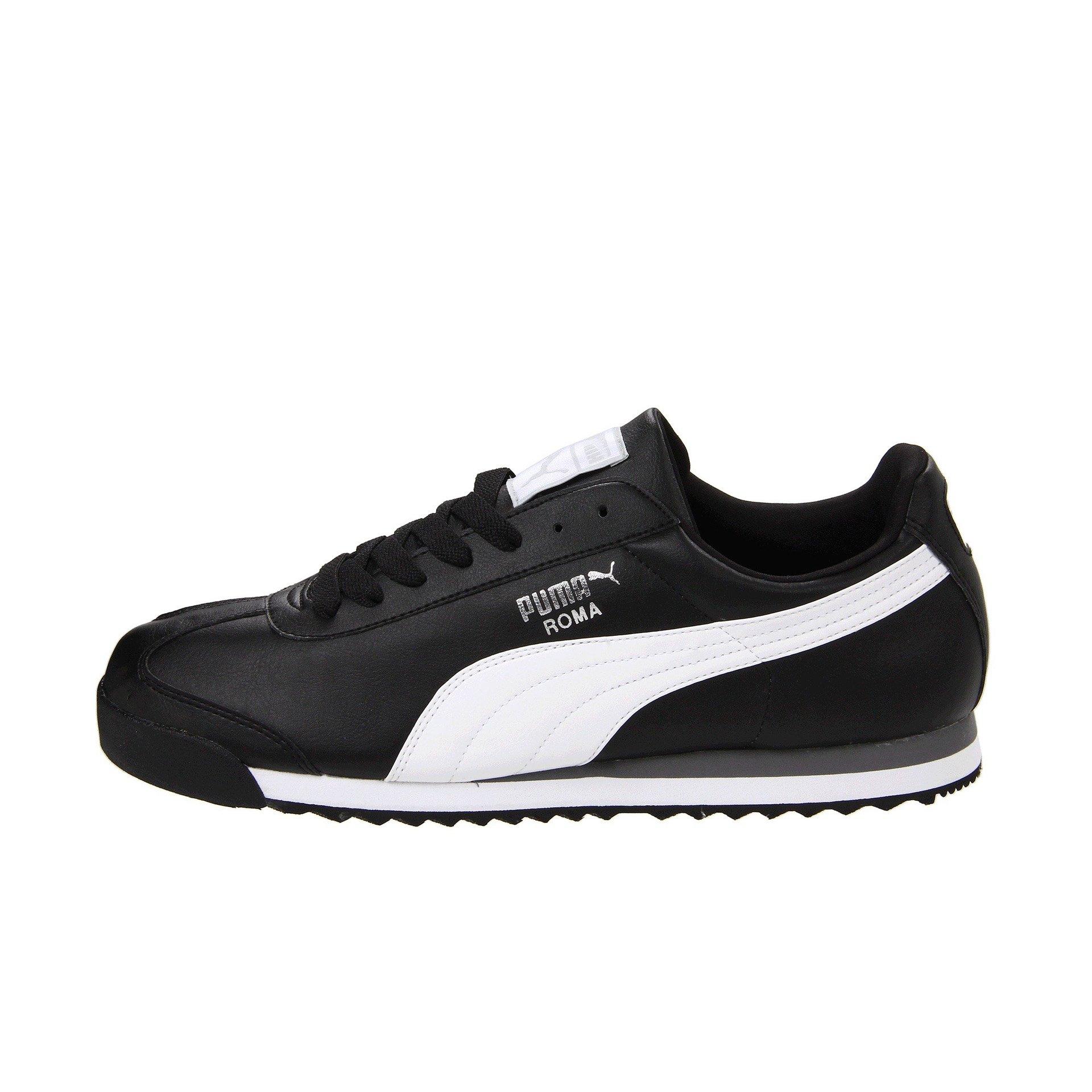 puma roma black and white