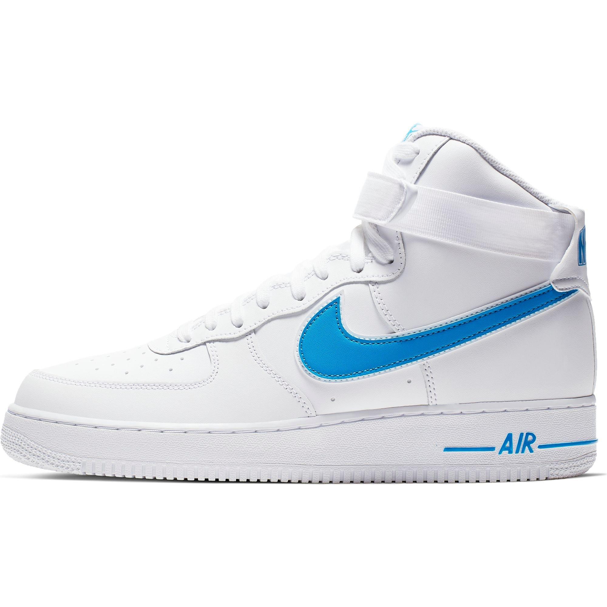 nike air force high tops blue and white