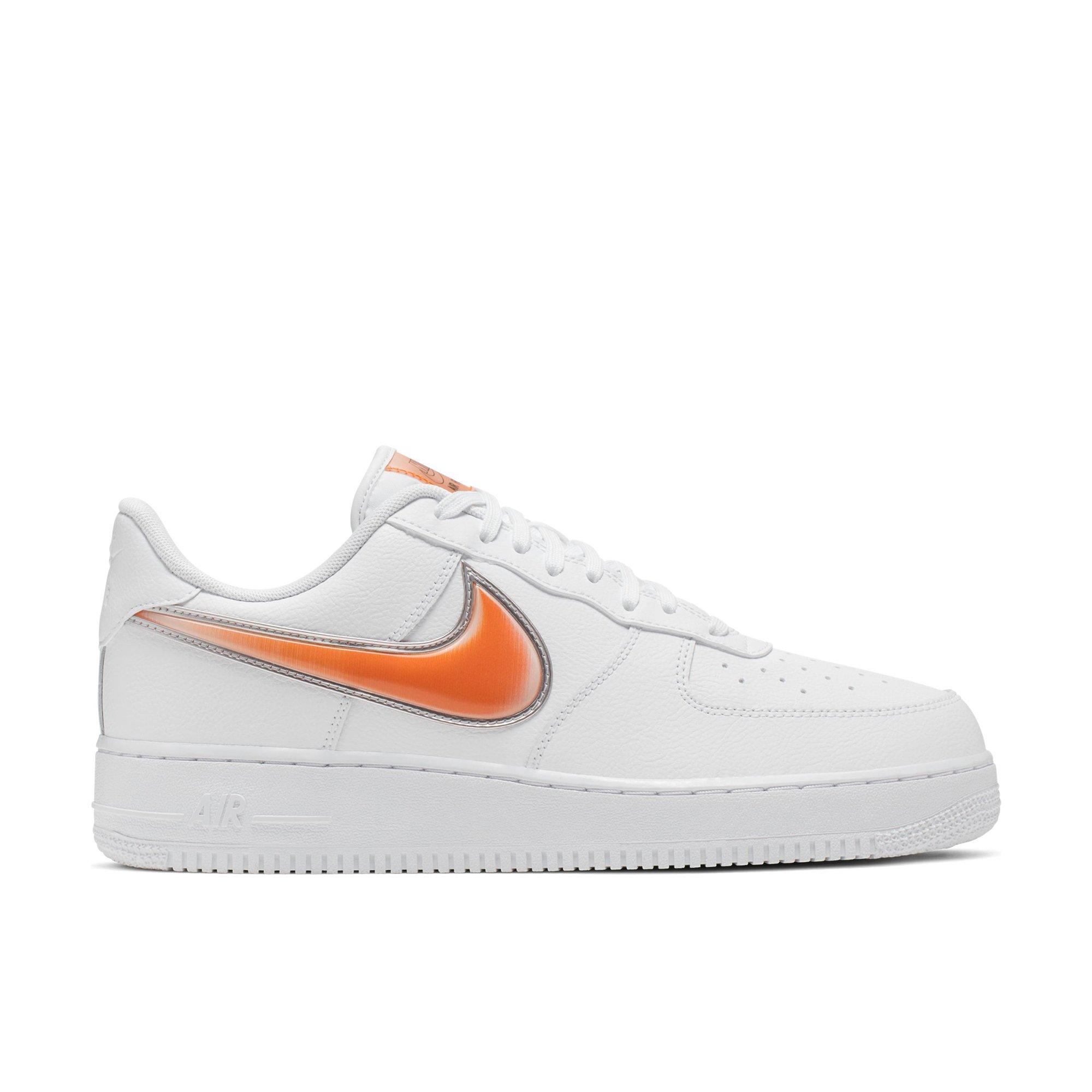 men's nike orange and white shoes