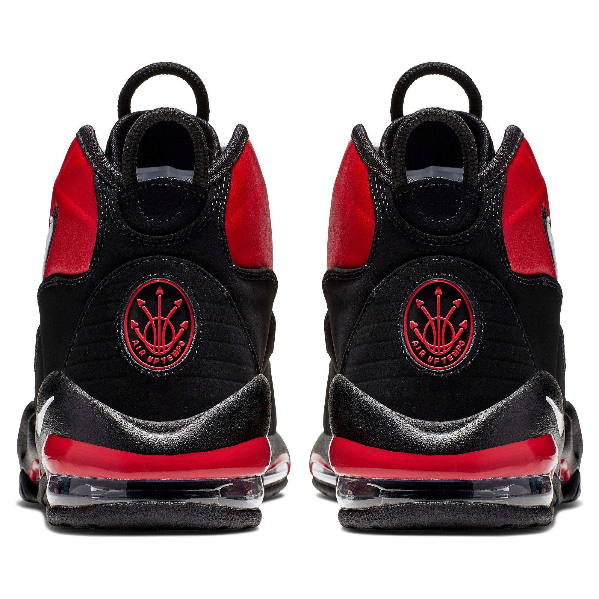nike uptempo 95 red and black