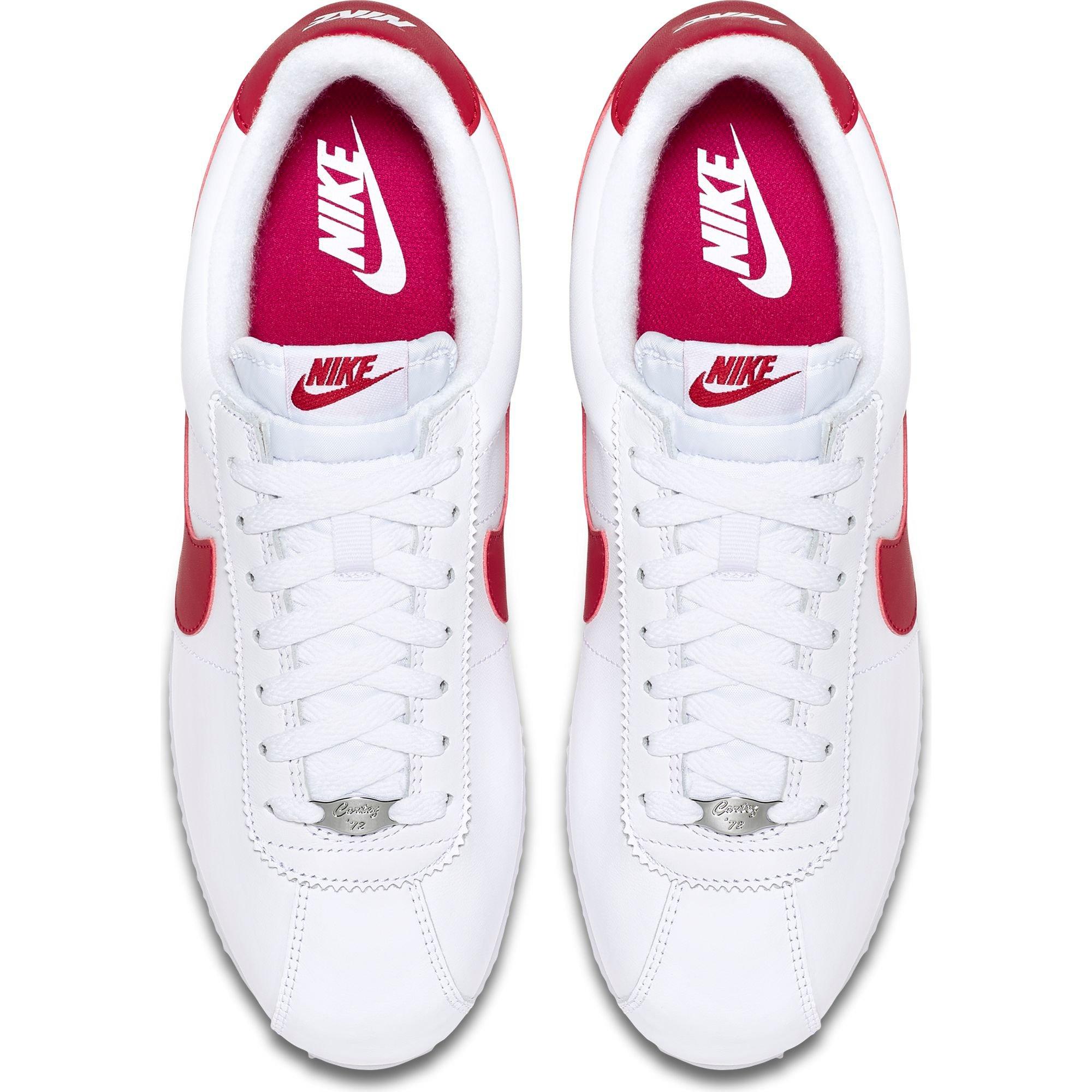 nike cortez mens white red blue
