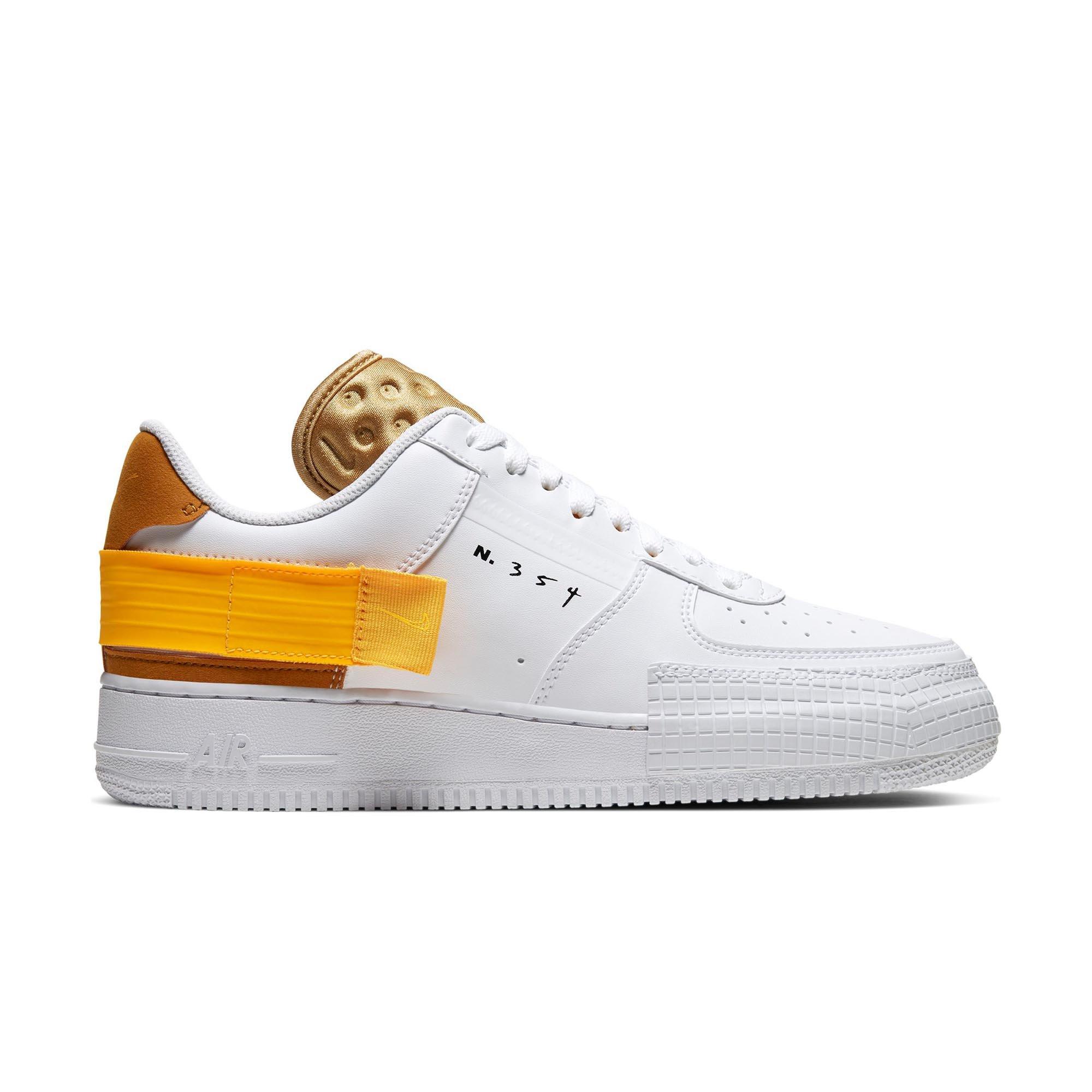 nike air force one white and gold