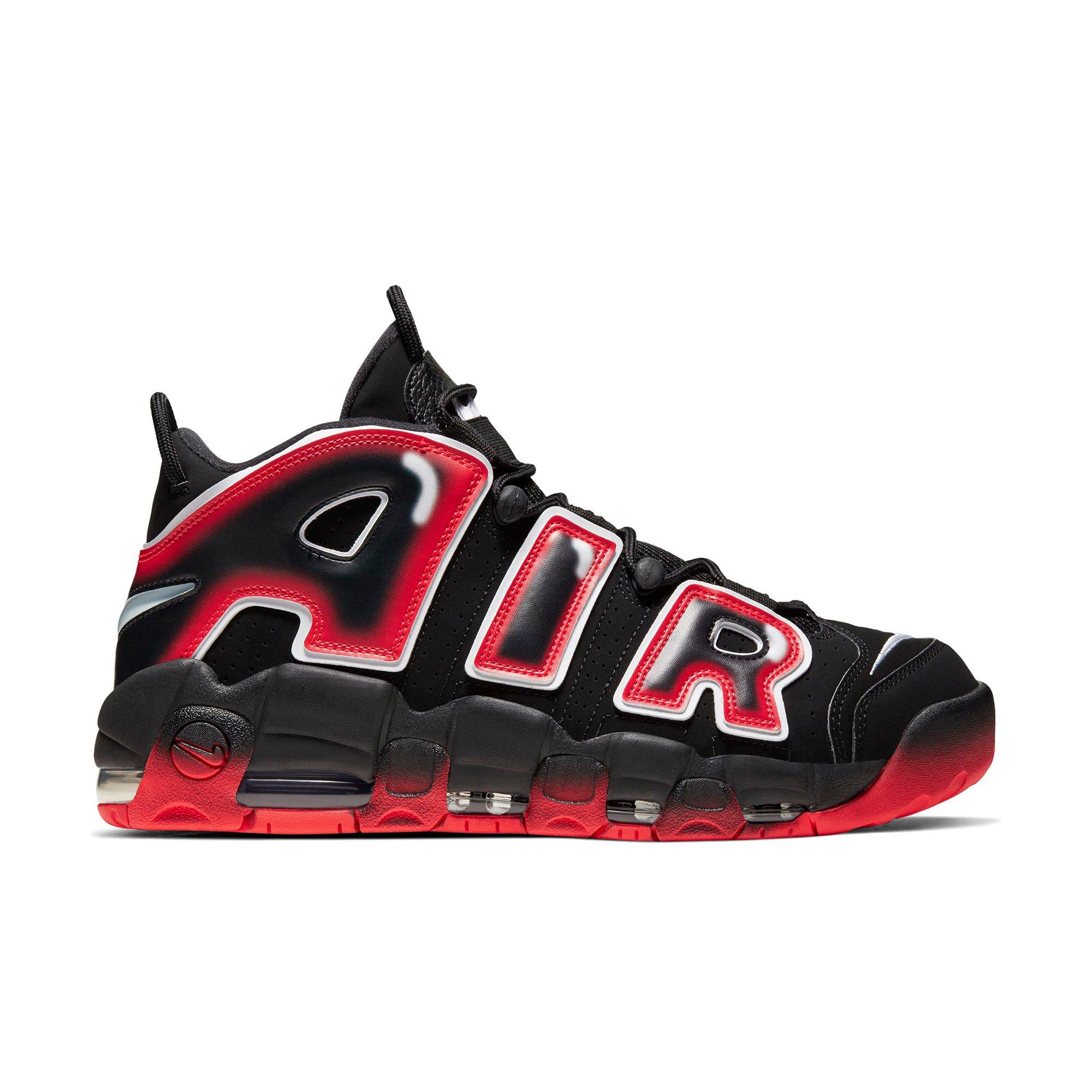 nike air more uptempo black and red