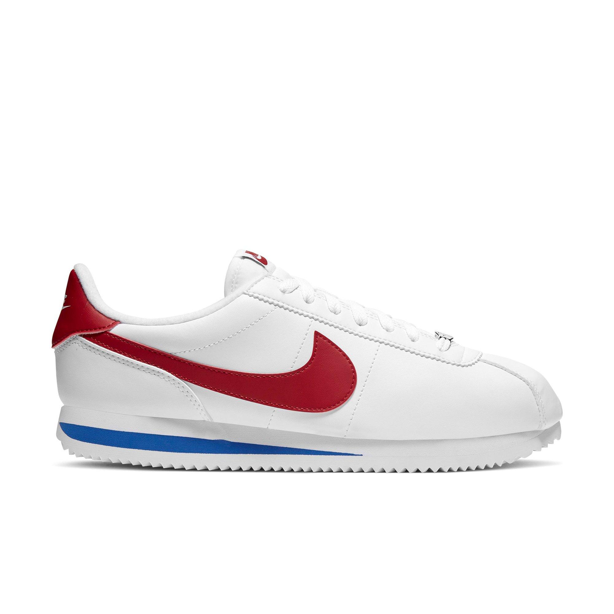 blue and white nike cortez shoes