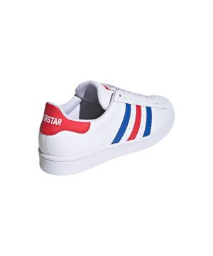 Adidas Superstar White Red Blue Men S Shoe Hibbett City Gear