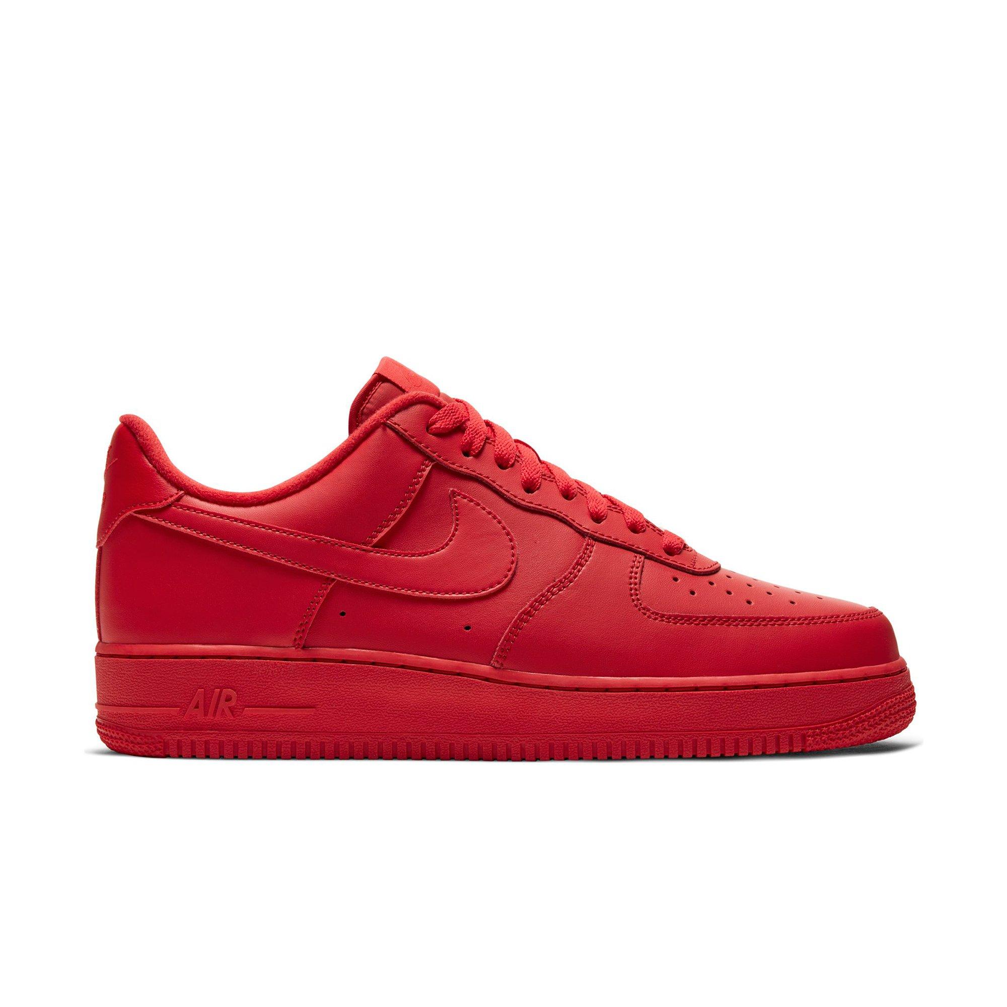 Men\'s Red Nike Air AIR FORCE I Low-Top Leather Athletic Sneakers size 9 Nike Air Force 1 Low Mens Red Black Athletic Shoes US Size 9  main image 2