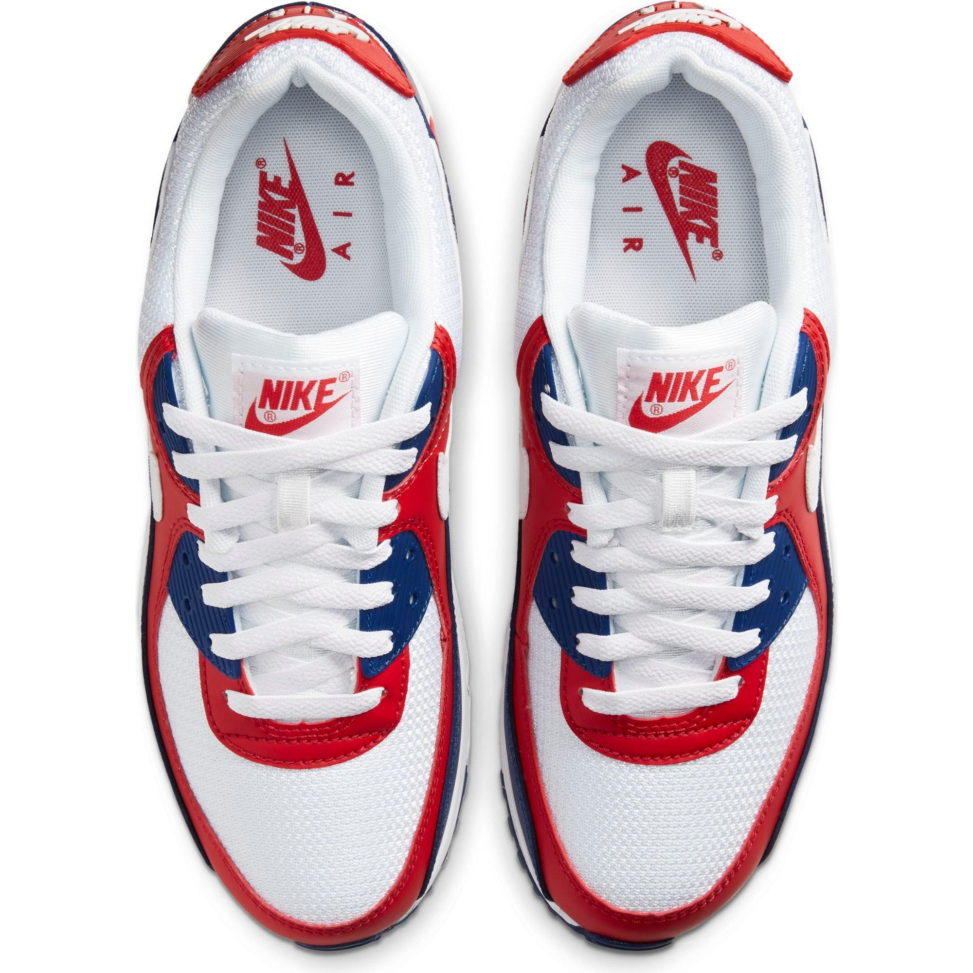 Nike white shop red and blue