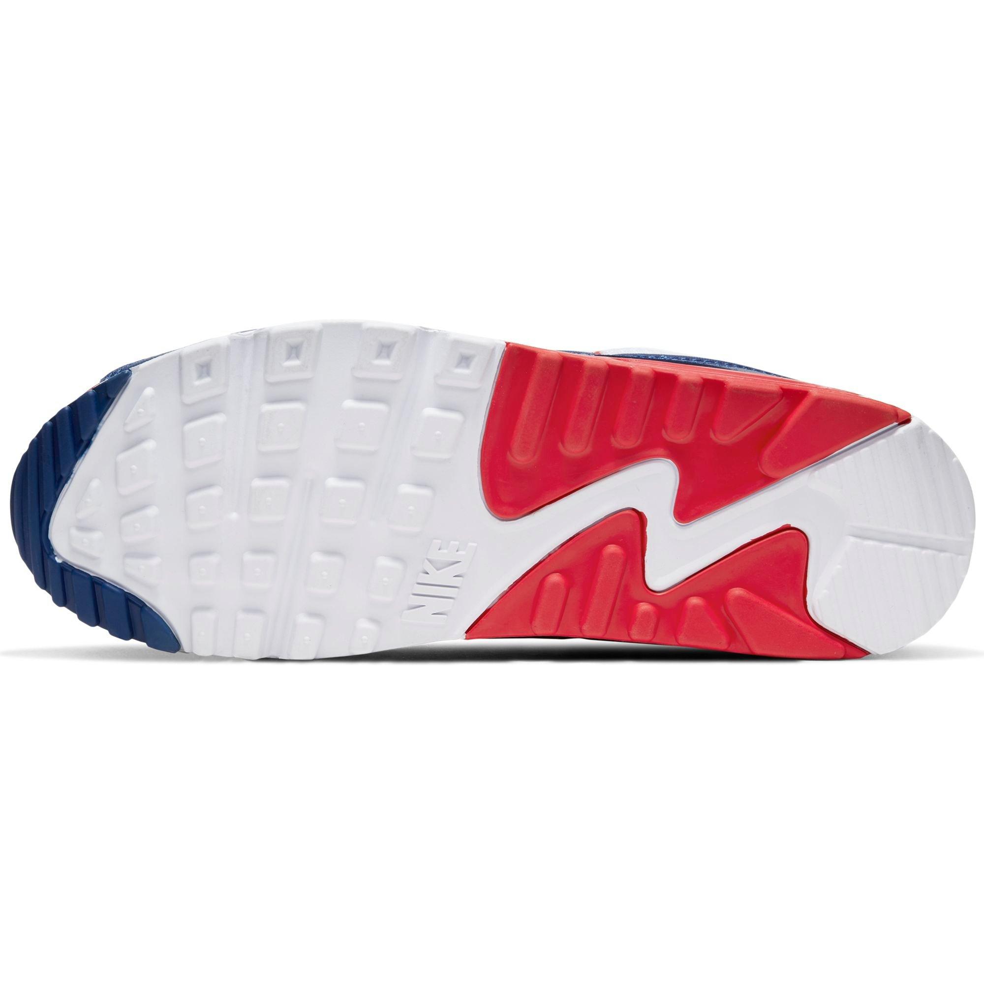 Nike Air Max 90 White/Red/Blue Men's Shoe - Hibbett | City Gear