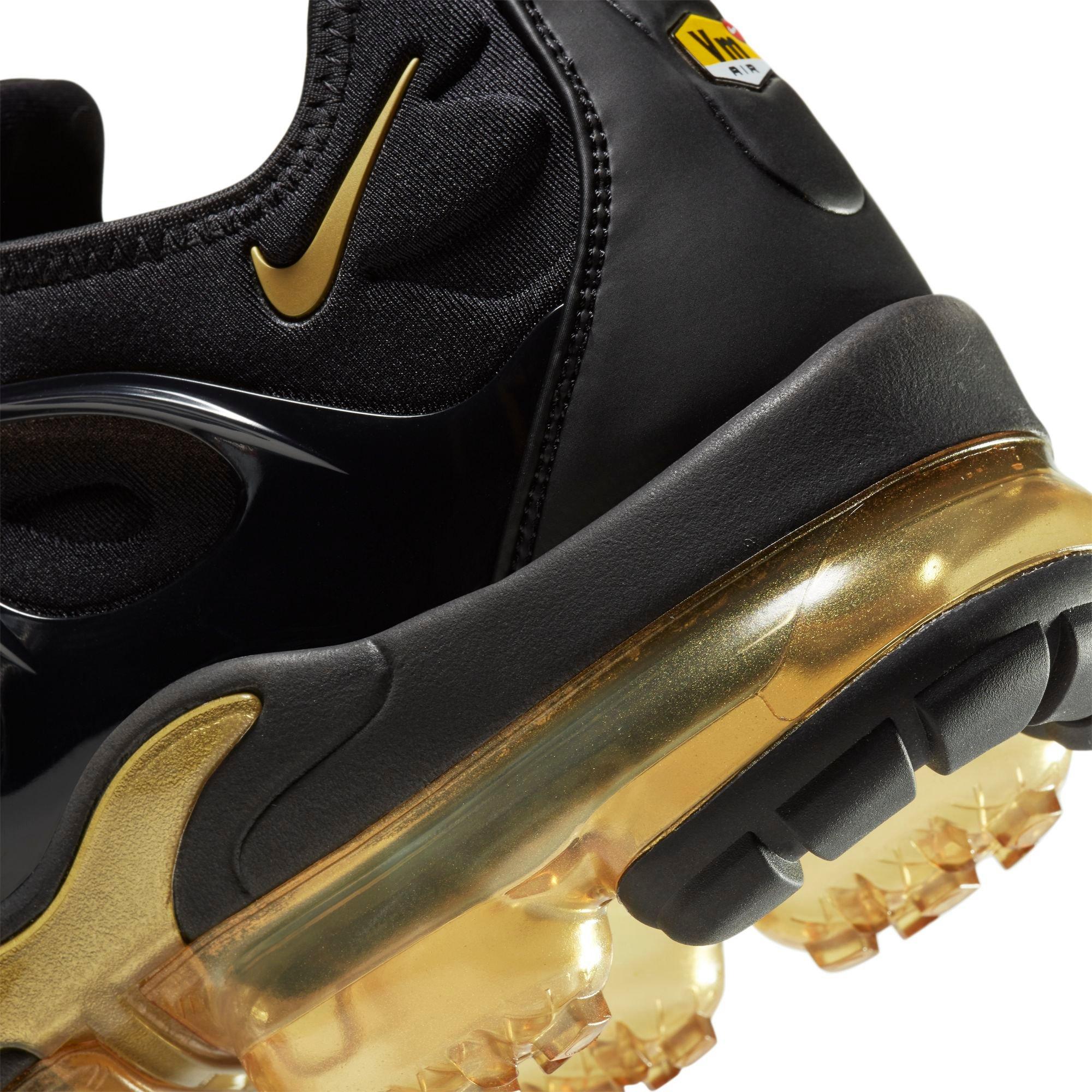 vapormax plus gold and black