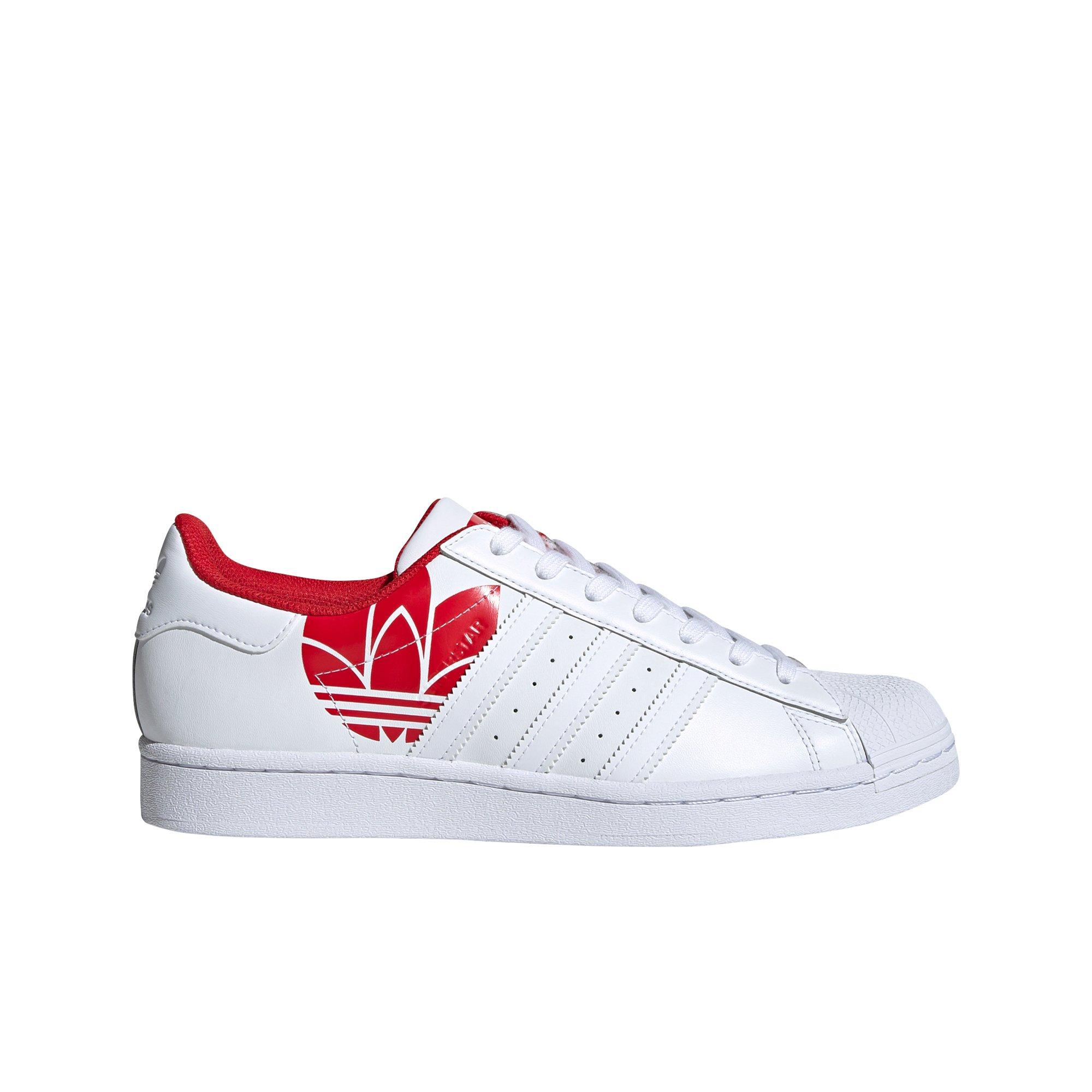 red and white shell top adidas