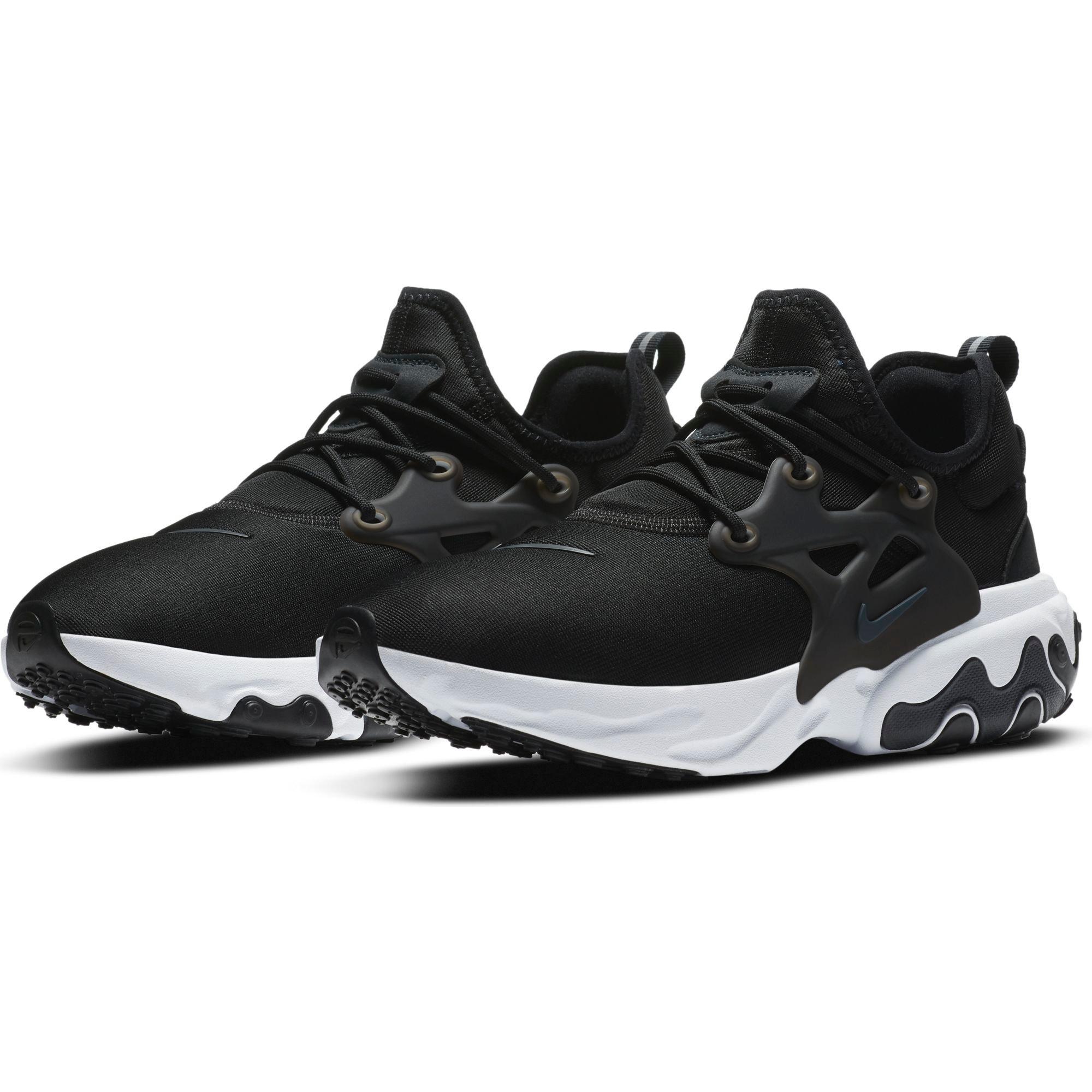 nike react presto black white