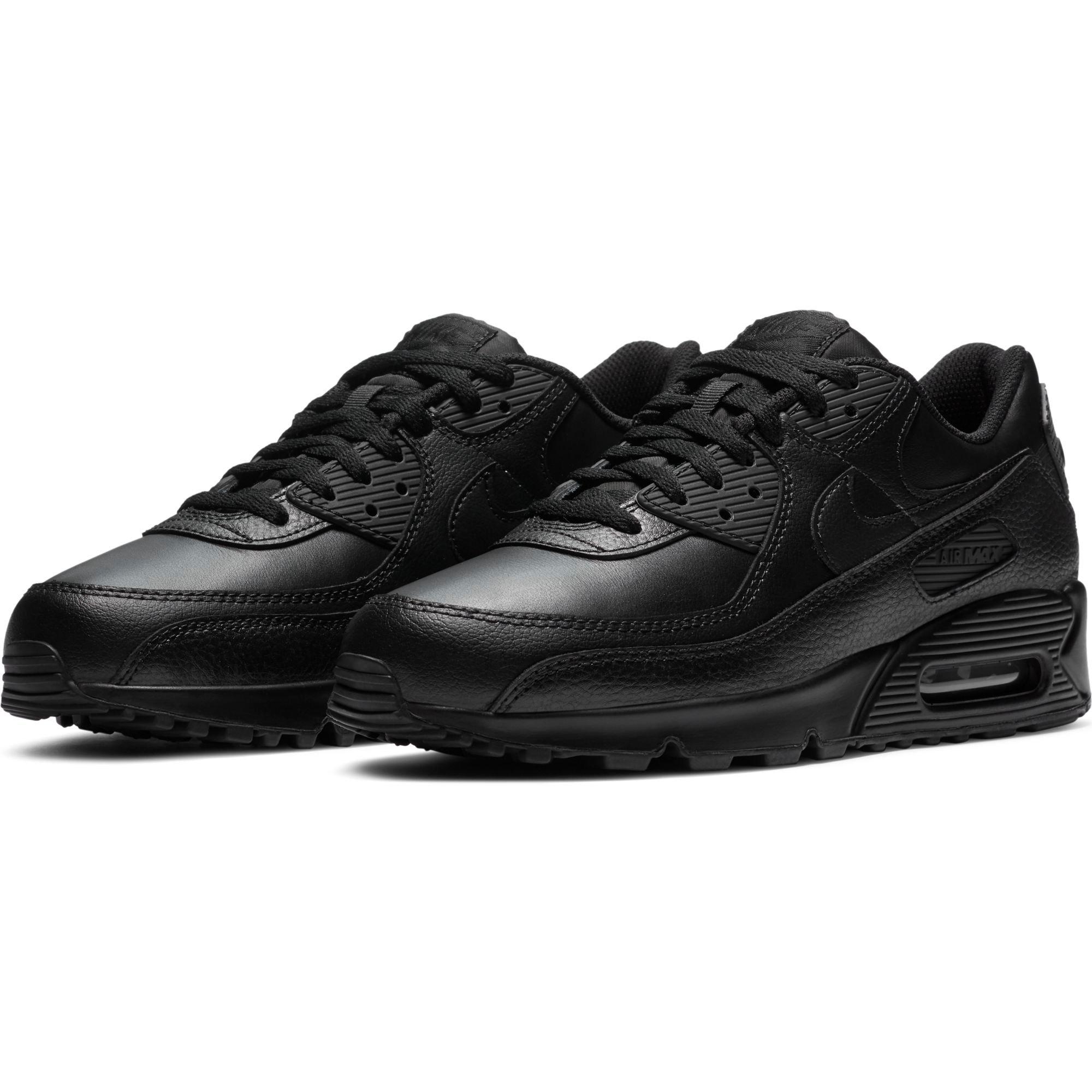 Nike Air Max 90 Leather "Black" Men's - Hibbett | Gear