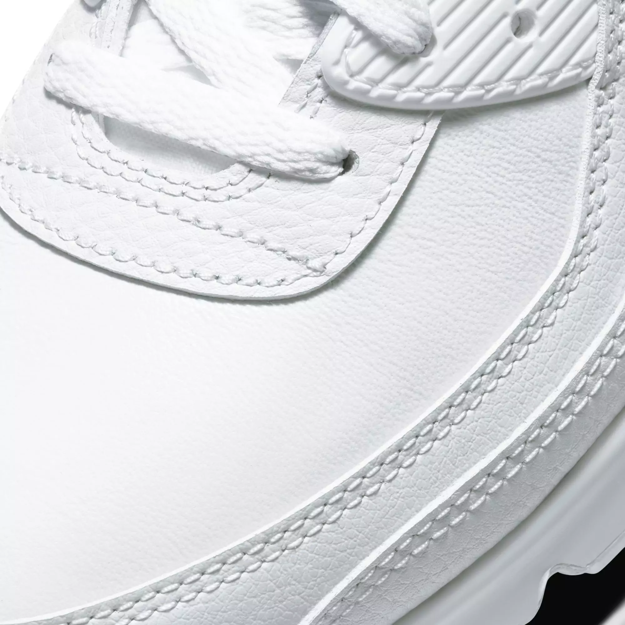 Nike Air Max 90 Leather "White/White" Men's Shoe - WHITE