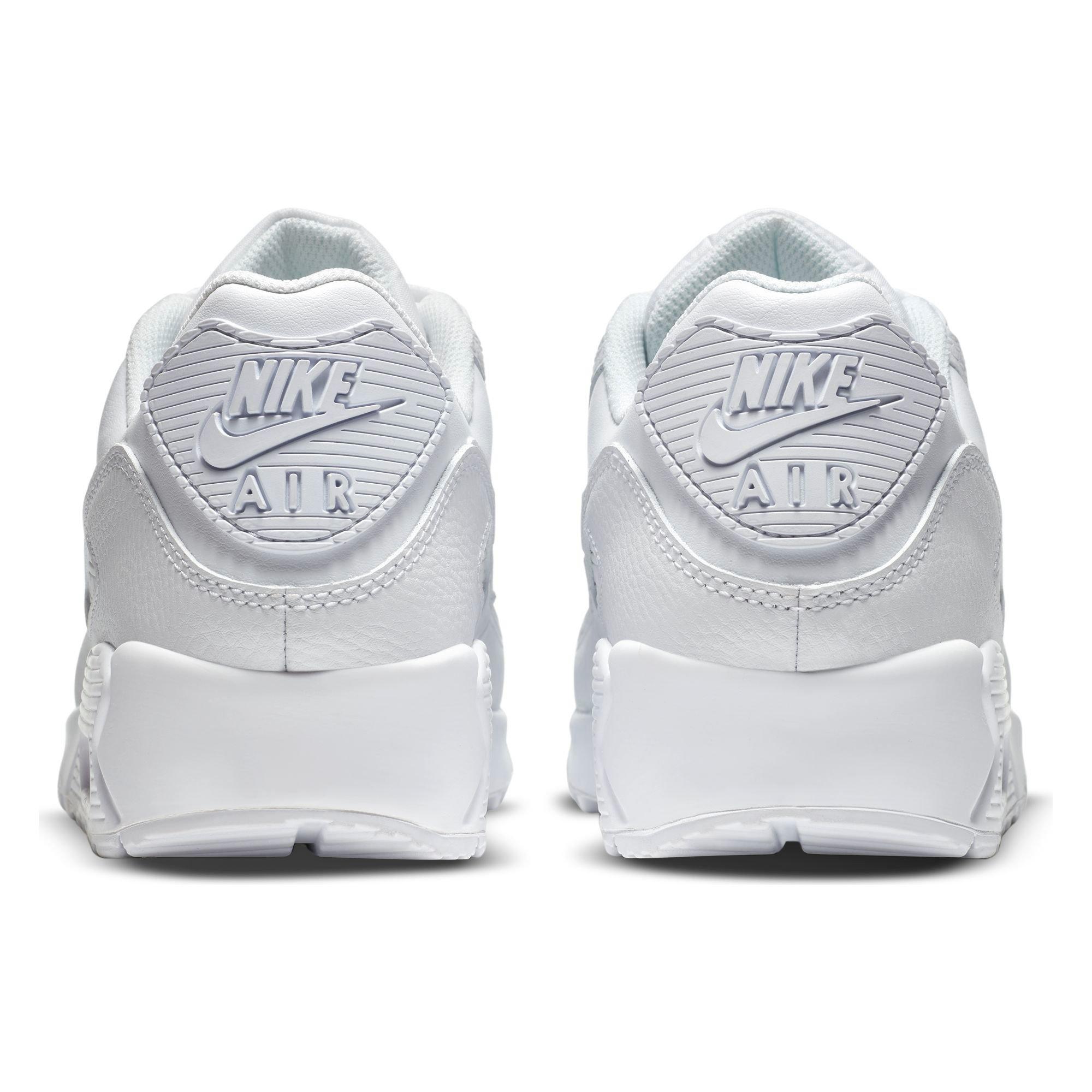 Nike Air Max 90 Leather "White/White" Men's Shoe - WHITE Thumbnail View 6