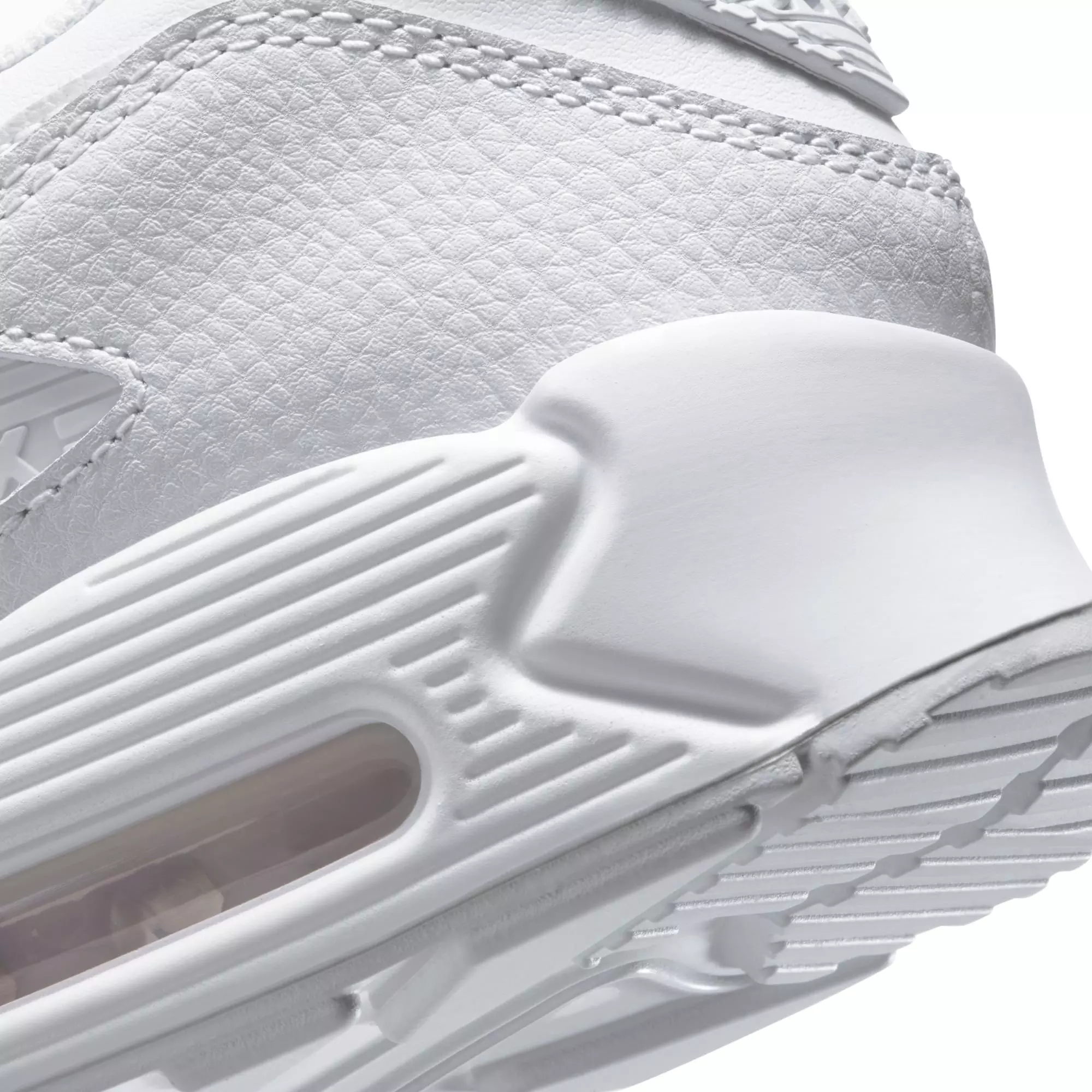 Nike Air Max 90 Leather "White/White" Men's Shoe - WHITE