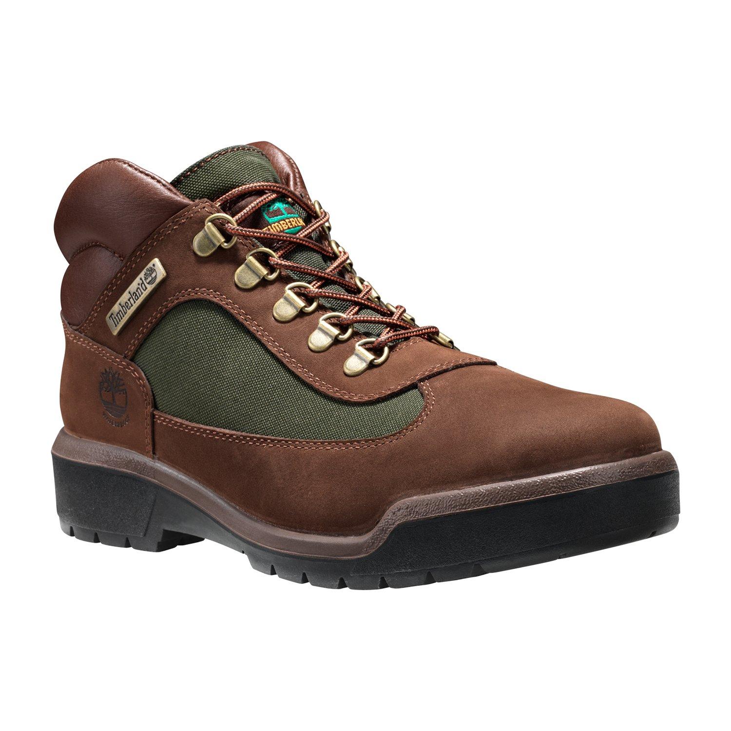 Green and brown outlet timberland field boots