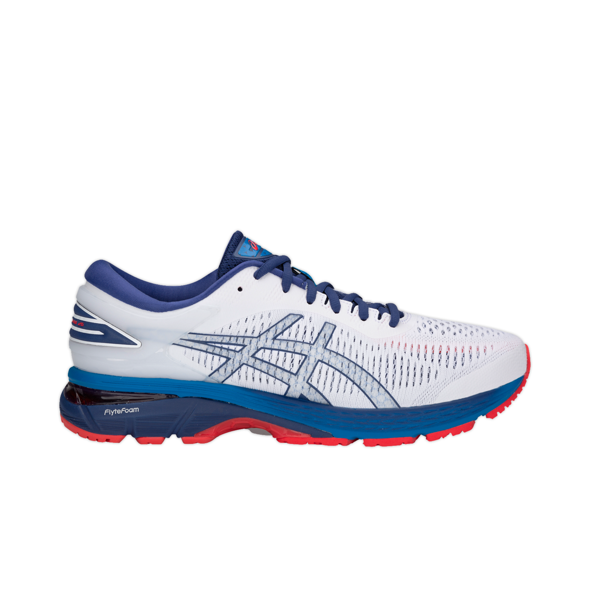 asics gel kayano 25 white blue print