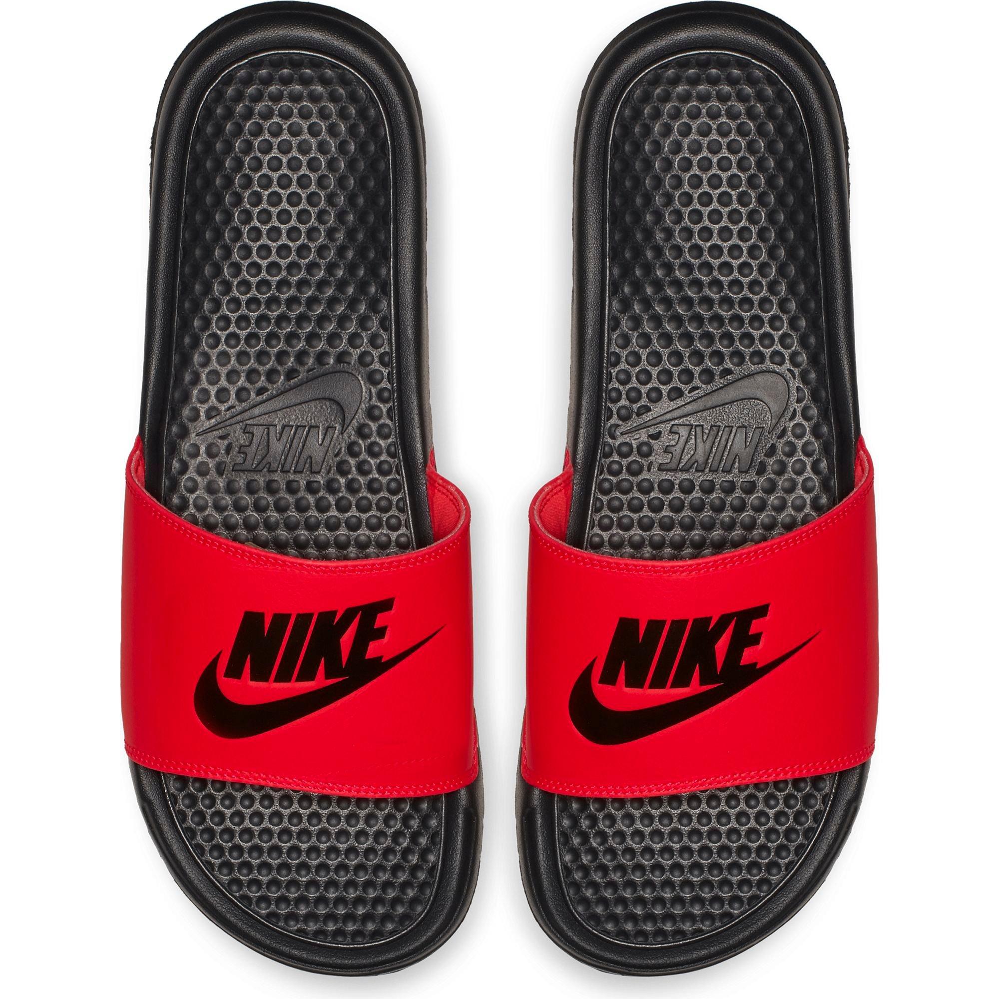 red and black slides nike