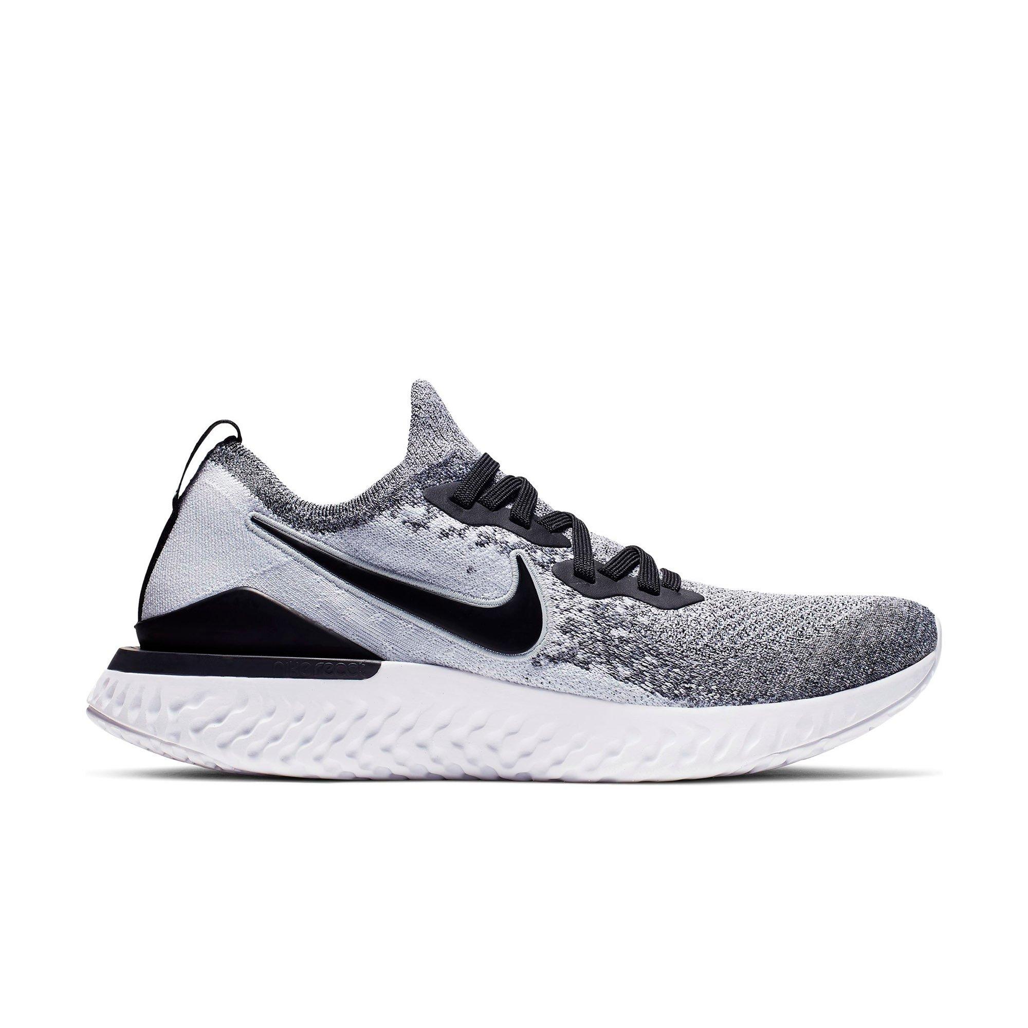 nike epic react flyknit black and white