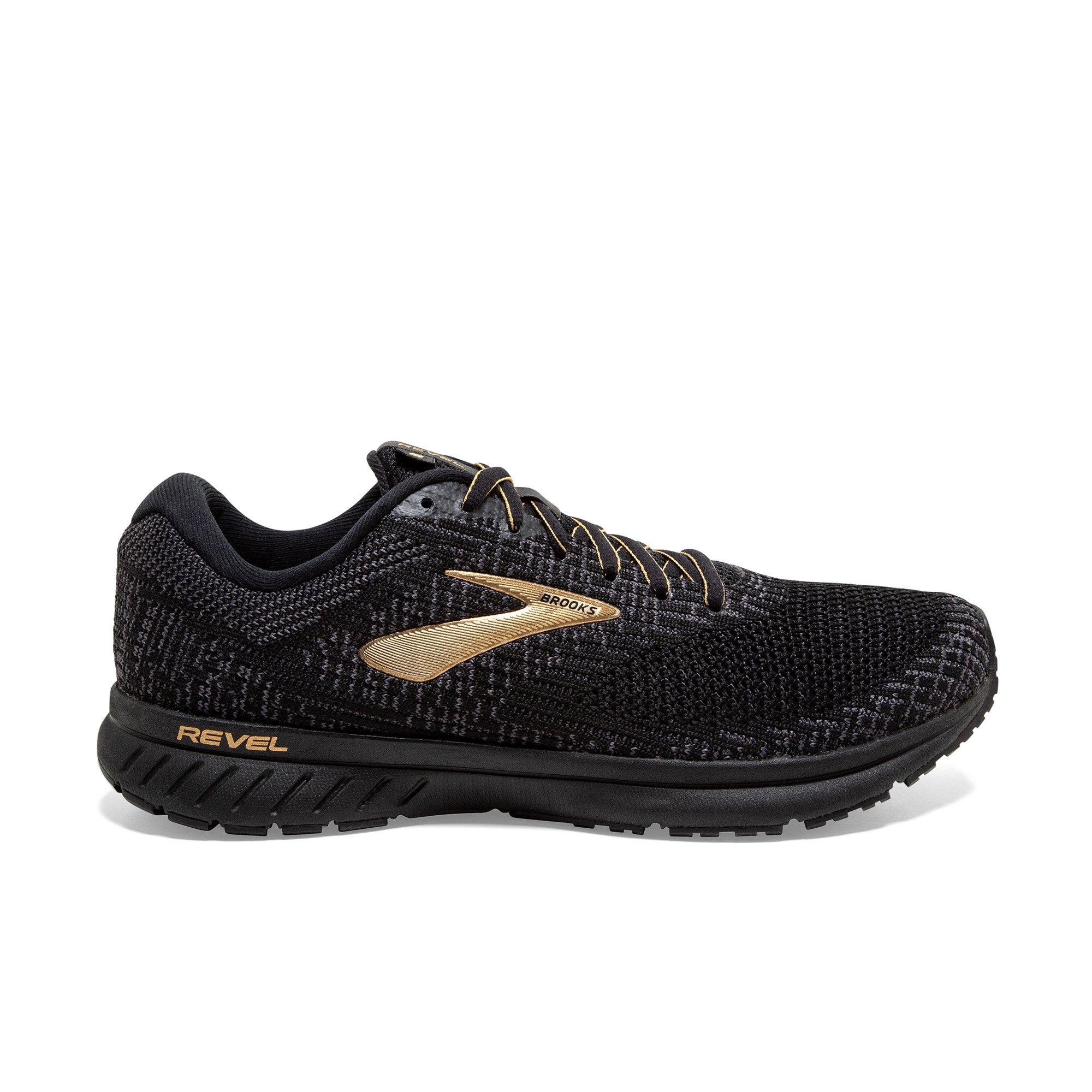 black and gold brooks shoes