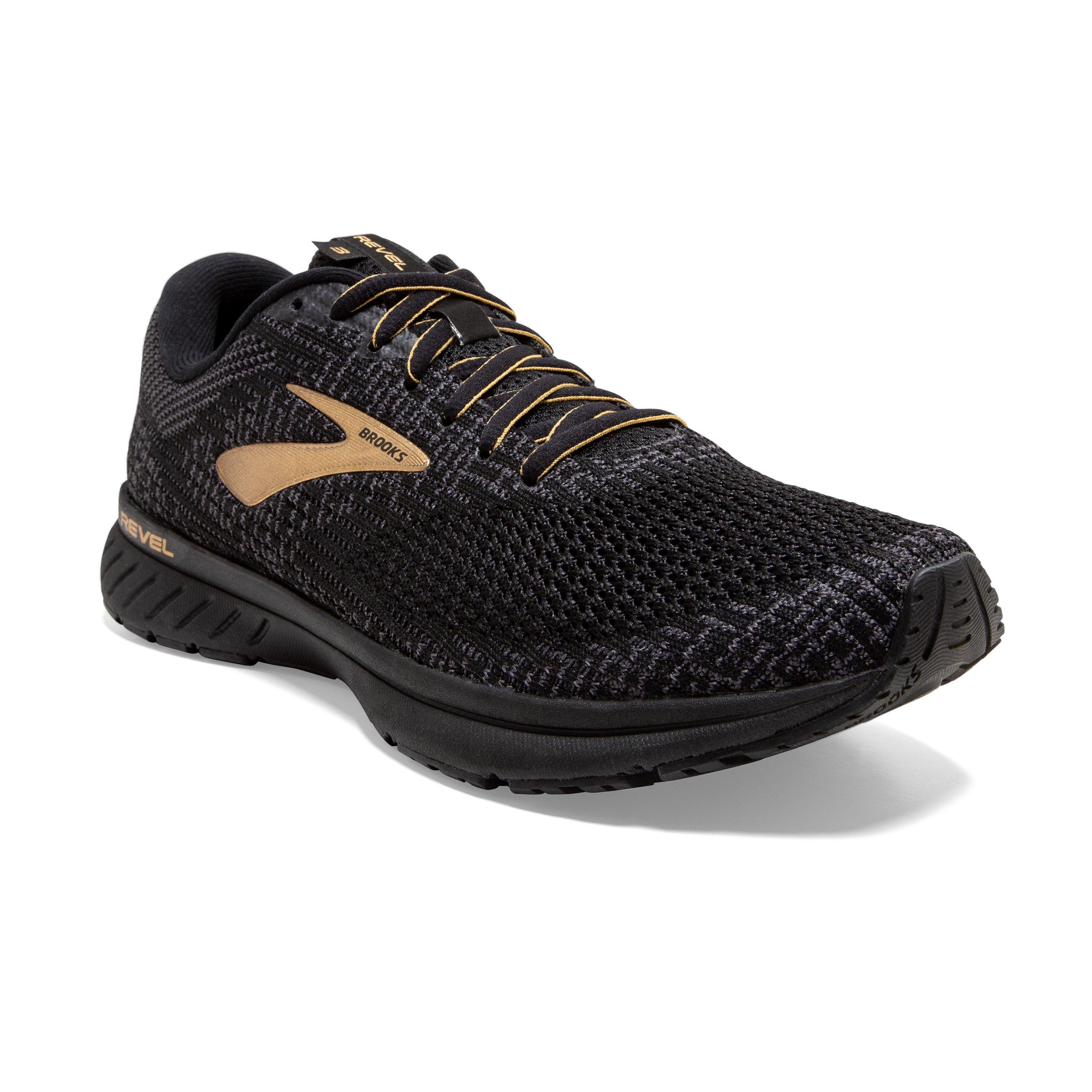 brooks revel 3 black and gold