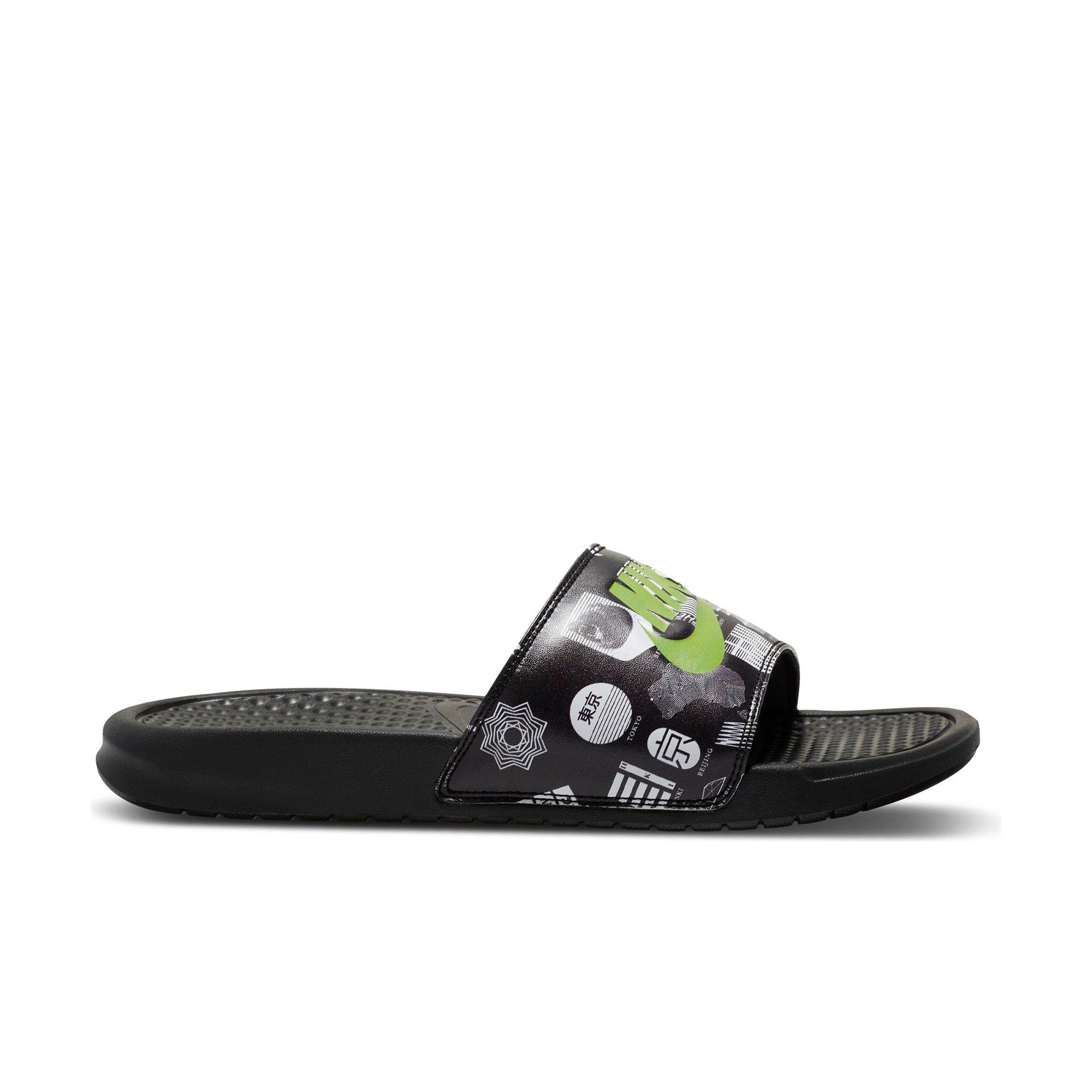 nike slides men green