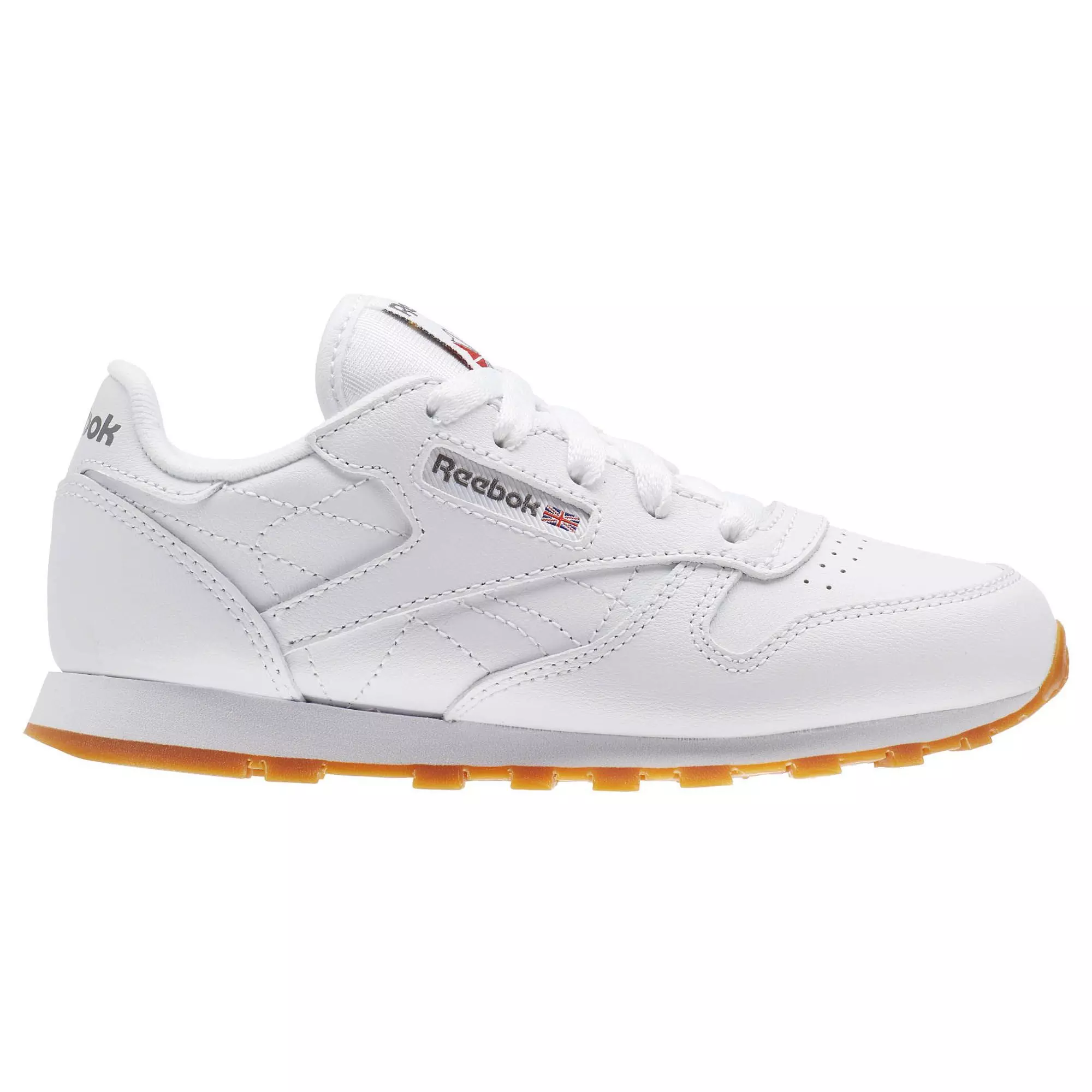 Reebok Classic Leather "White/Khaki" Preschool Kids' Shoe - WHITE/KHAKI