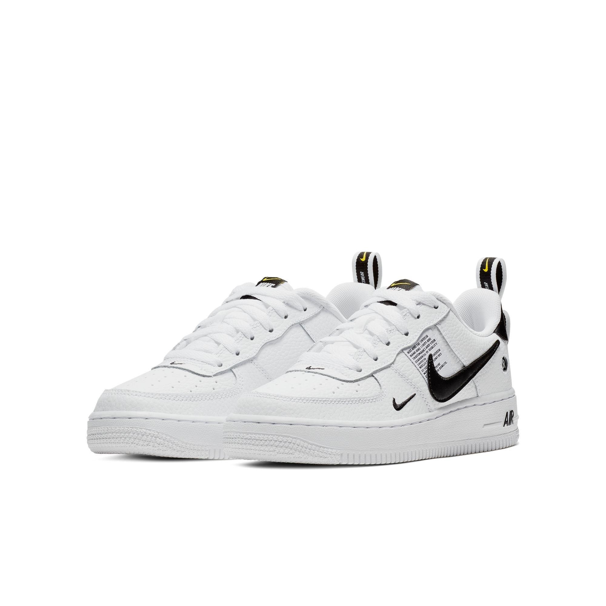 white & black air force 1 lv8 utility trainers youth
