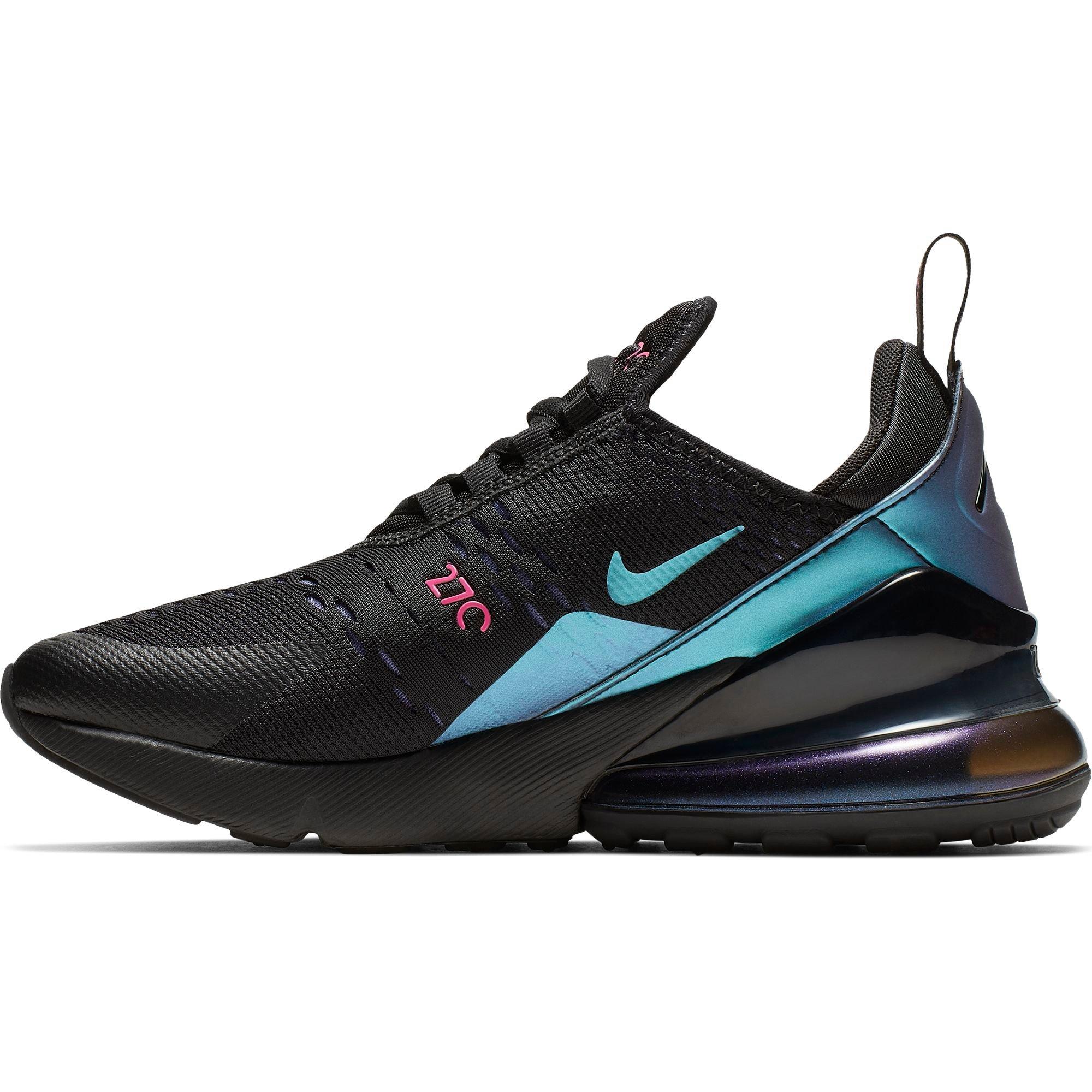 Air max 270 black/laser shop fuchsia/regency purple women's shoe