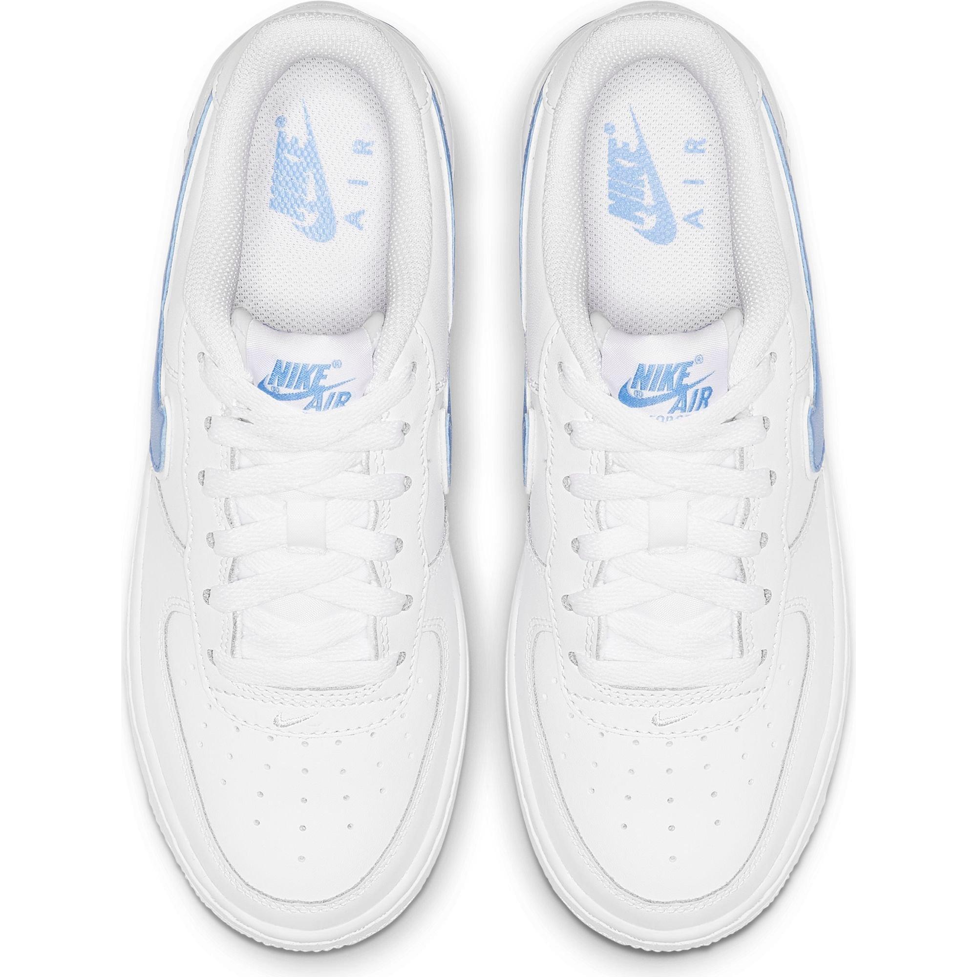 white and carolina blue air force ones