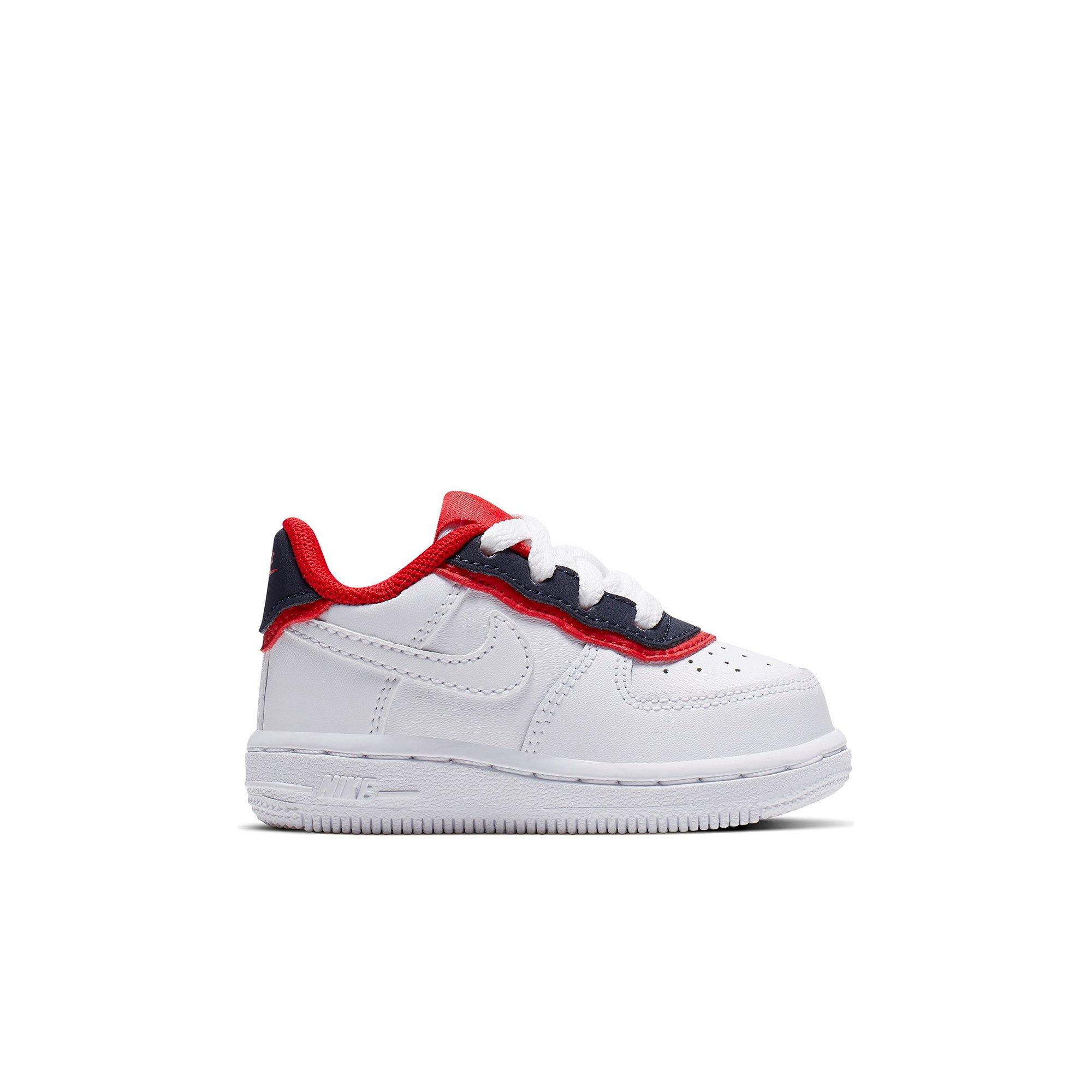 navy blue red and white air force 1