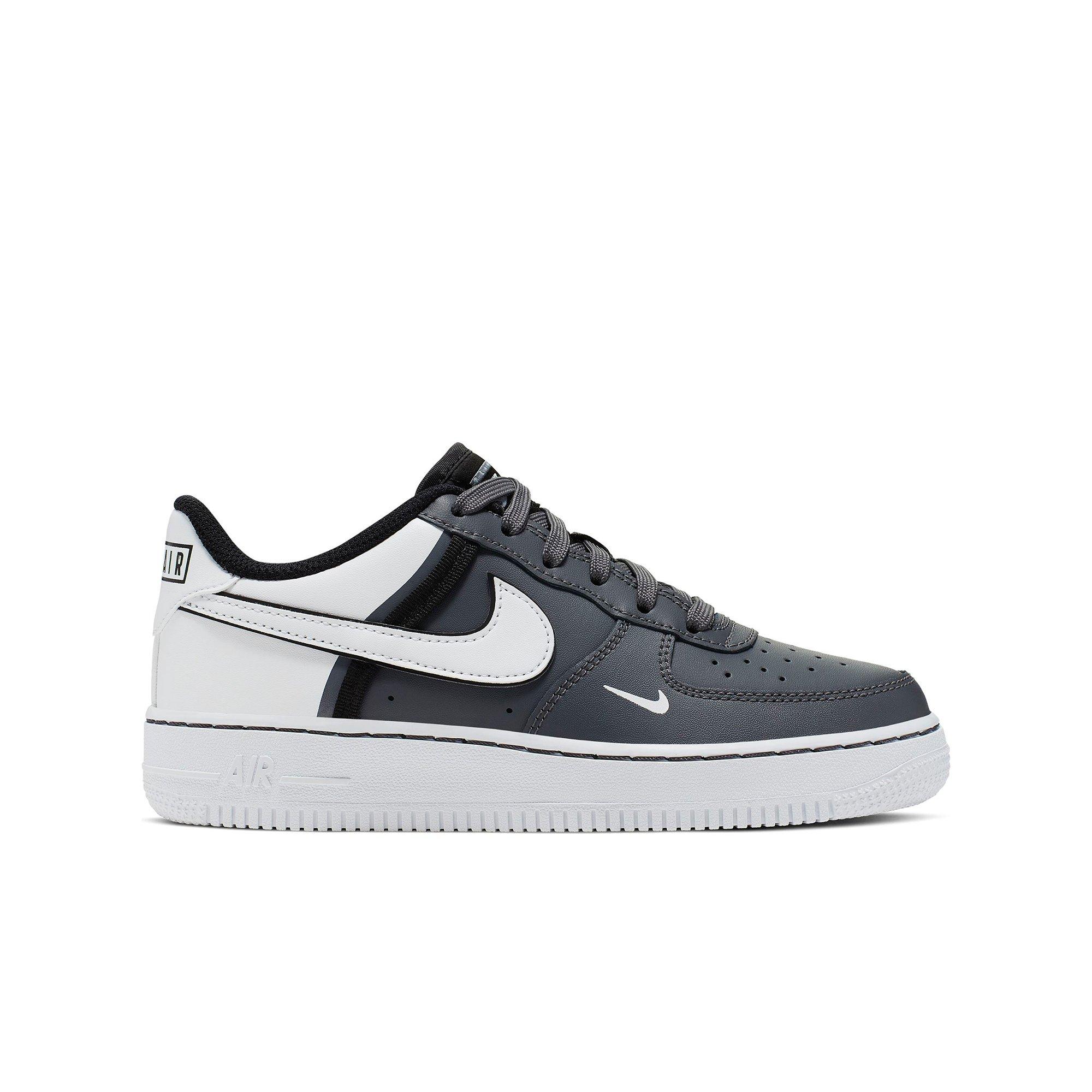 gray and black air force ones