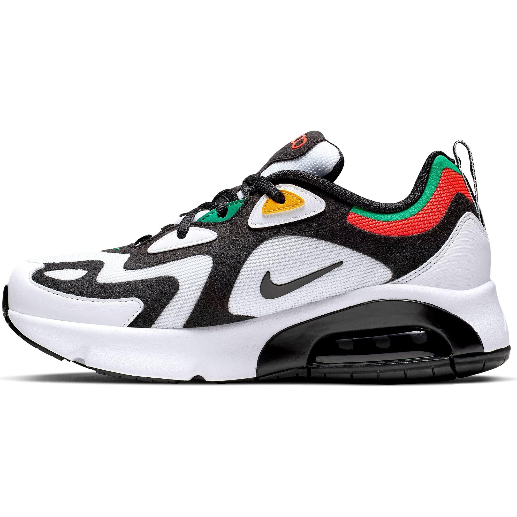 nike white and black air max 200 trainers