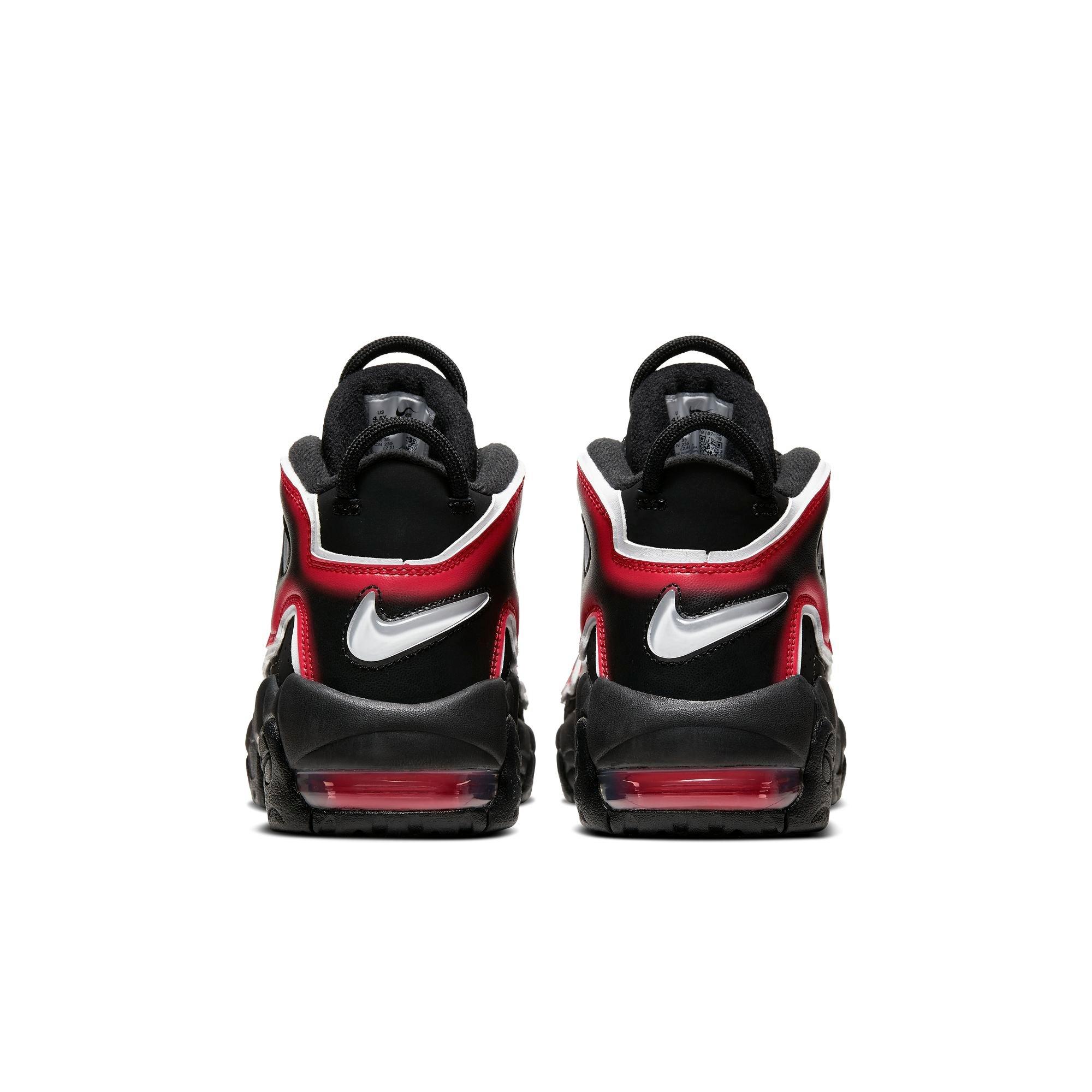 Nike Air More Uptempo Black Laser Crimson Grade School Kids Shoe Hibbett City Gear