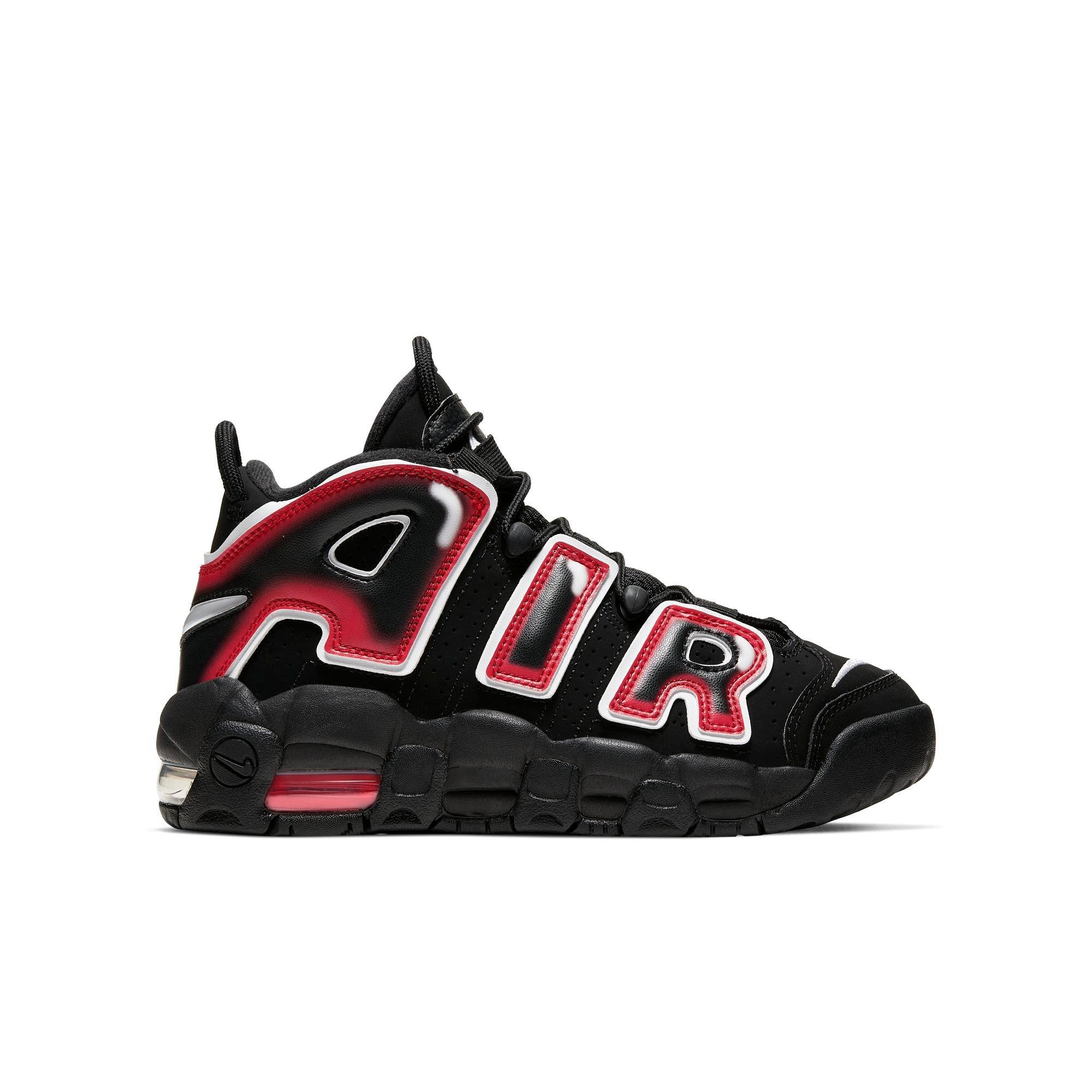 nike air uptempo black and red